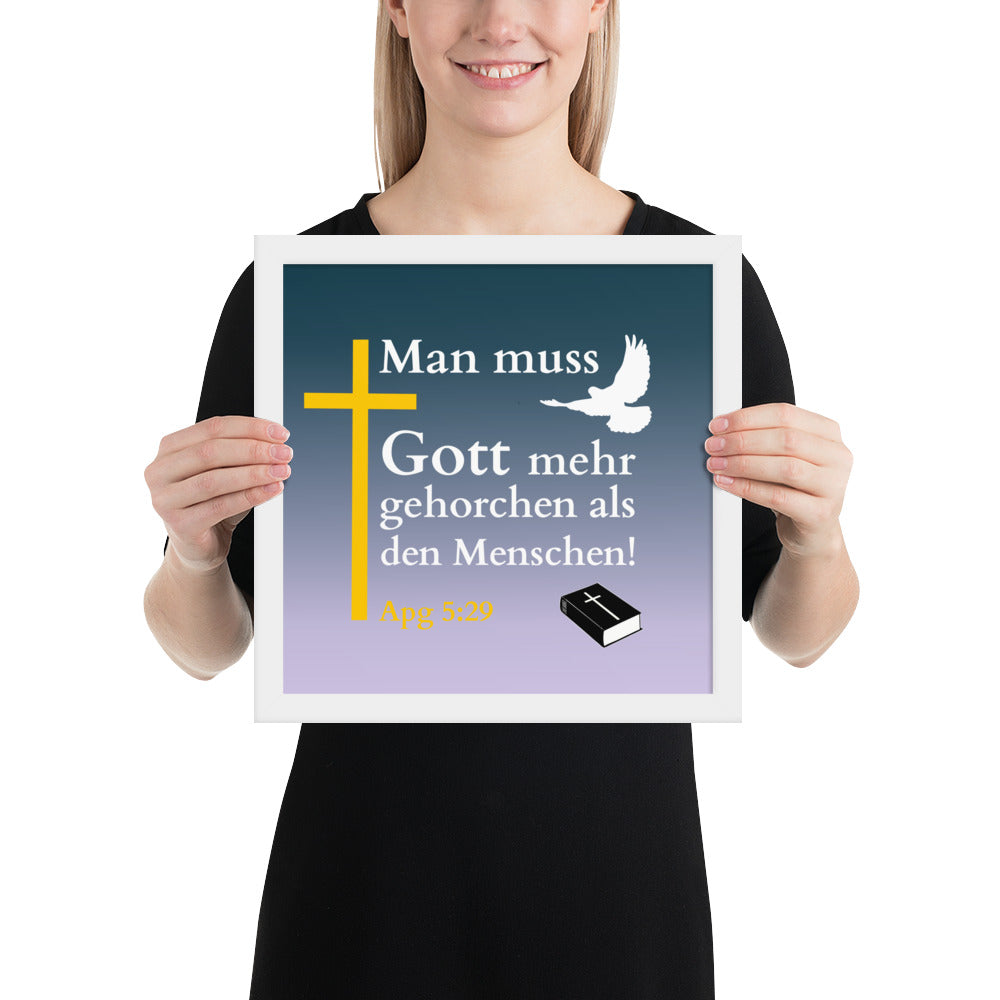 Gerahmtes Poster kaufen mit Bibelzitat und christlichem Design, das zu jedem Raum passt.