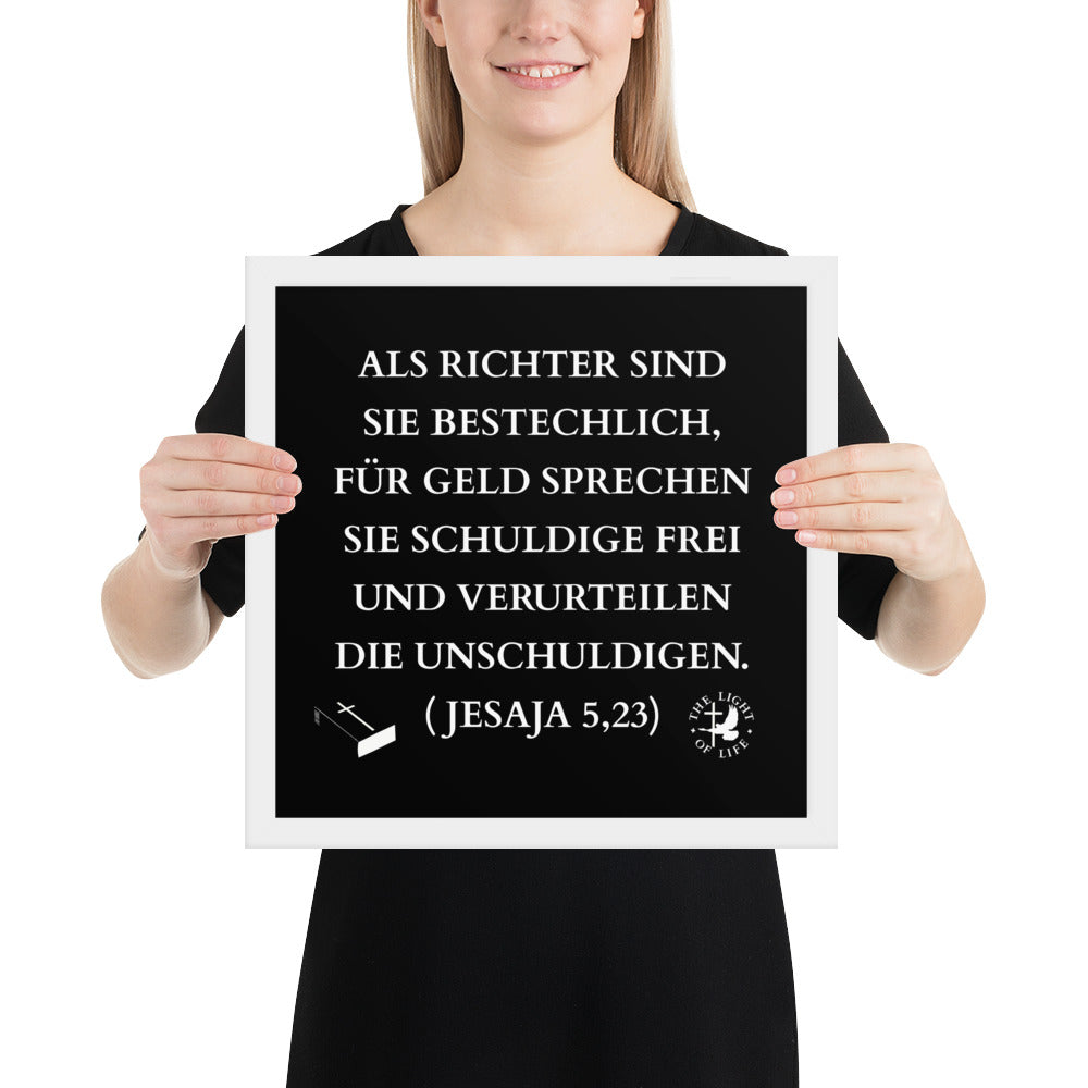 Gerahmtes Poster kaufen mit Jesaja Bibelvers, Mattschwarz, Ayous-Holzrahmen, inspirierende Wanddekoration.