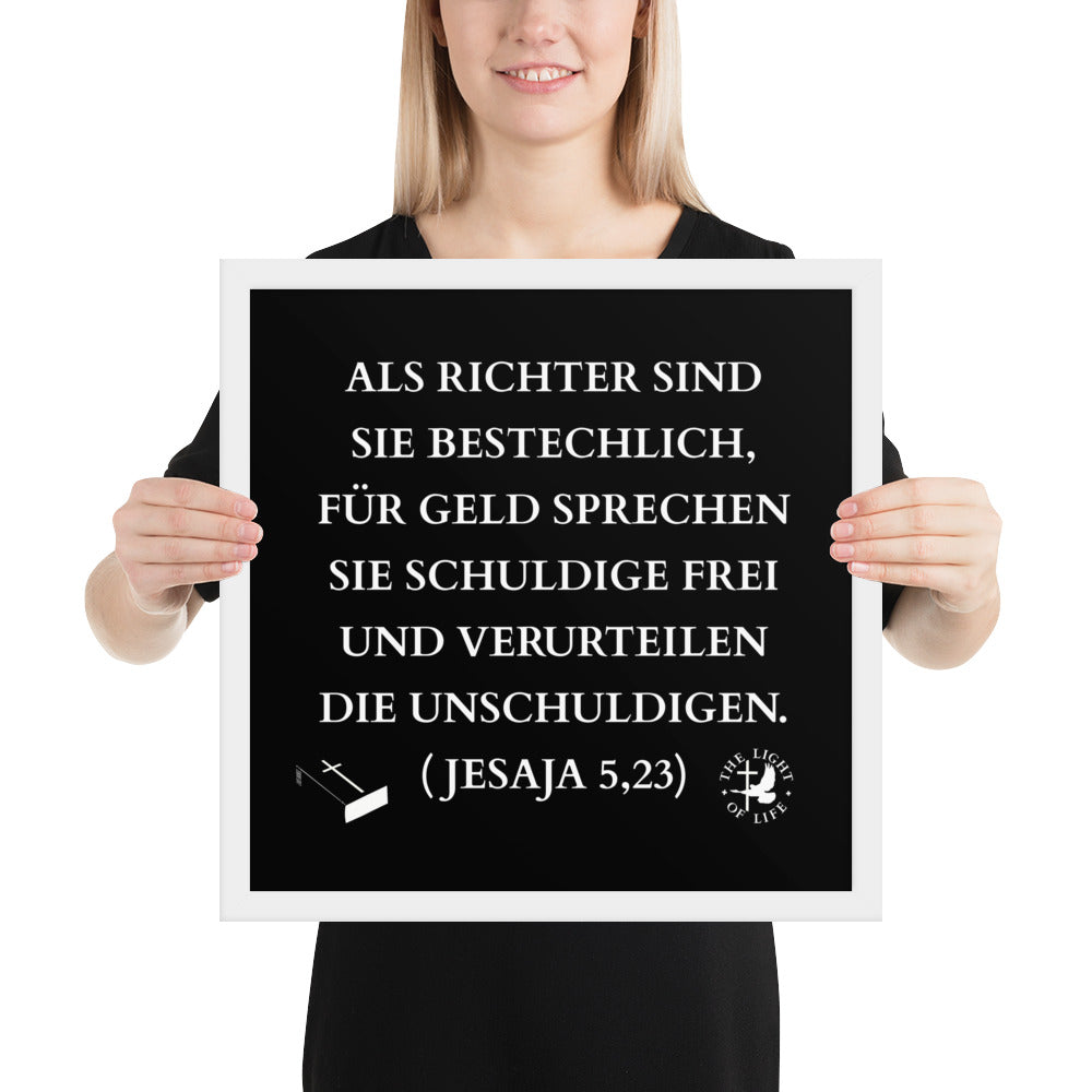 Gerahmtes Poster kaufen mit Jesaja Bibelvers, hochwertiges Druckdesign auf mattem Papier.