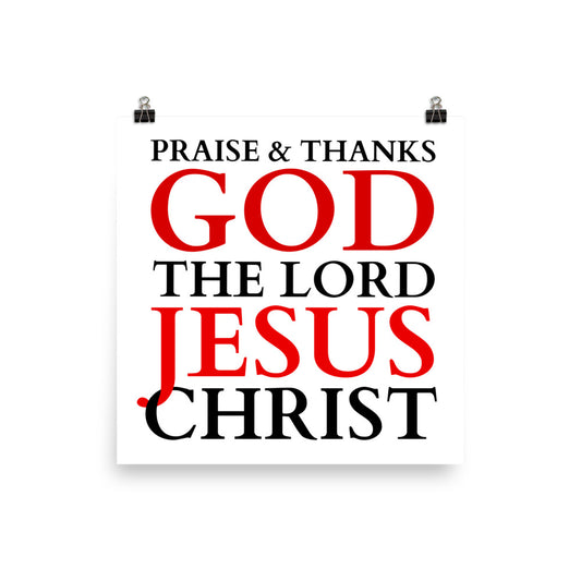 Praise & Thanks Jesus - Poster - B- Design EN ${variant-option} faith design by The Light of Life