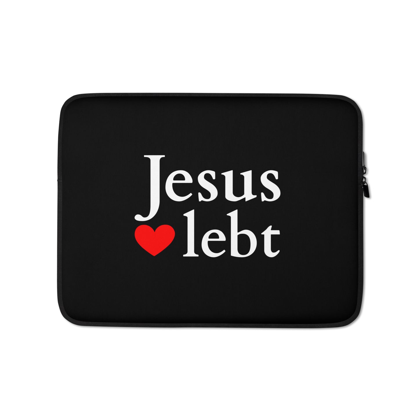 Jesus lebt Laptop-Tasche schwarz DE faith design by The Light of Life
