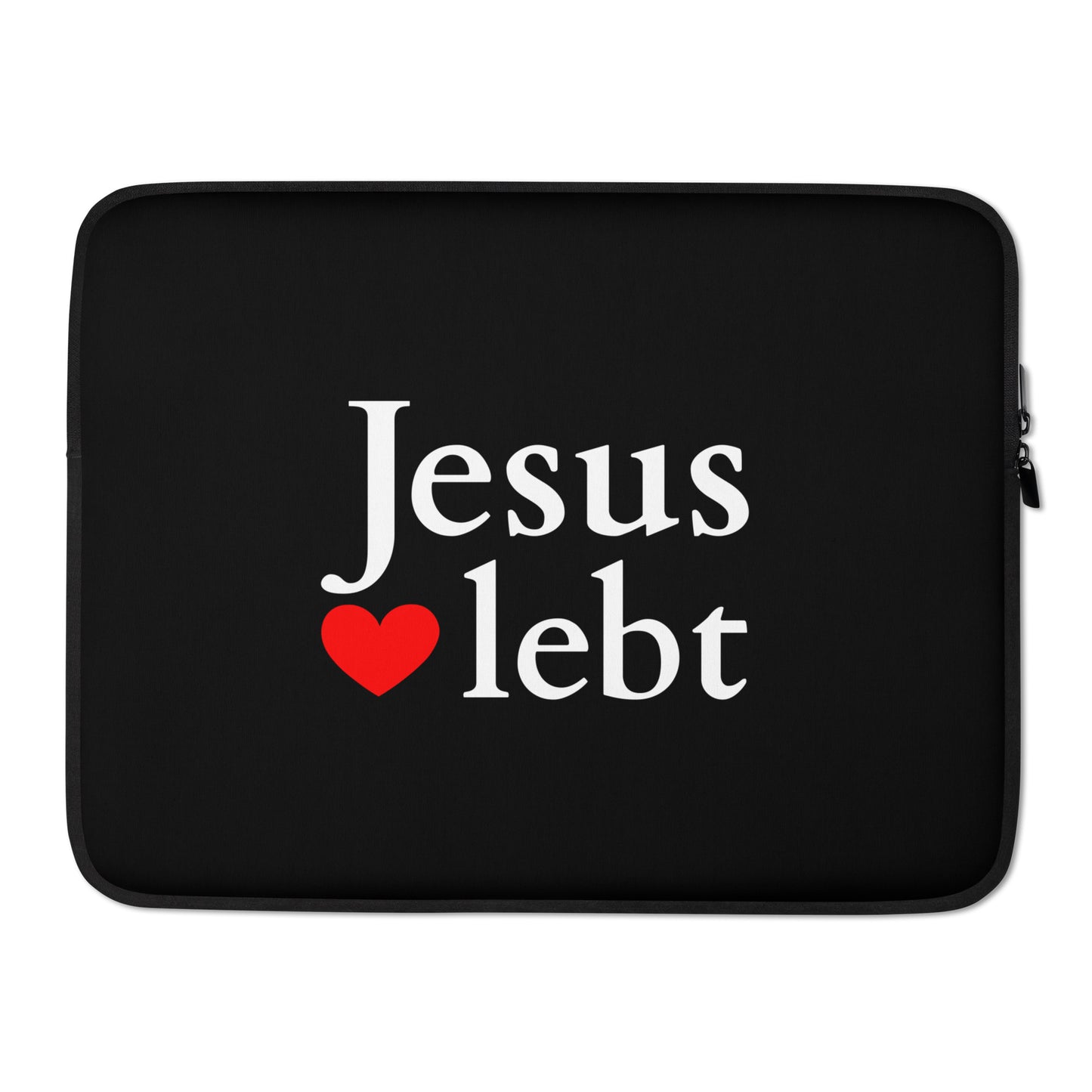 Jesus lebt Laptop-Tasche schwarz DE faith design by The Light of Life