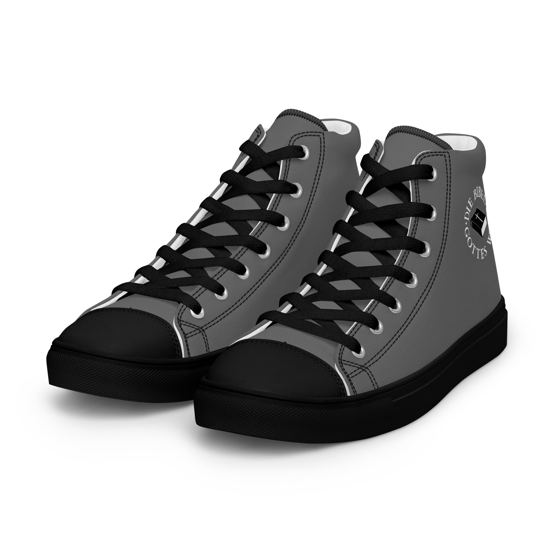 Die Bibel Gottes Wort - High-Top Leinenschuhe für Herren - Grau/ Schwarz DE ${variant-option} faith design by The Light of Life