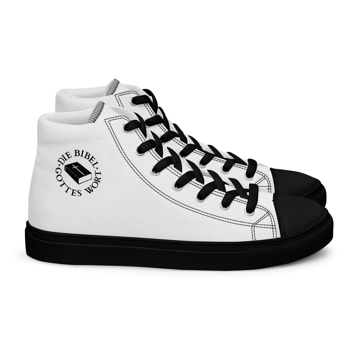 Die Bibel Gottes Wort - High-Top Leinenschuhe für Herren - Schwarz/Weiß DE ${variant-option} faith design by The Light of Life