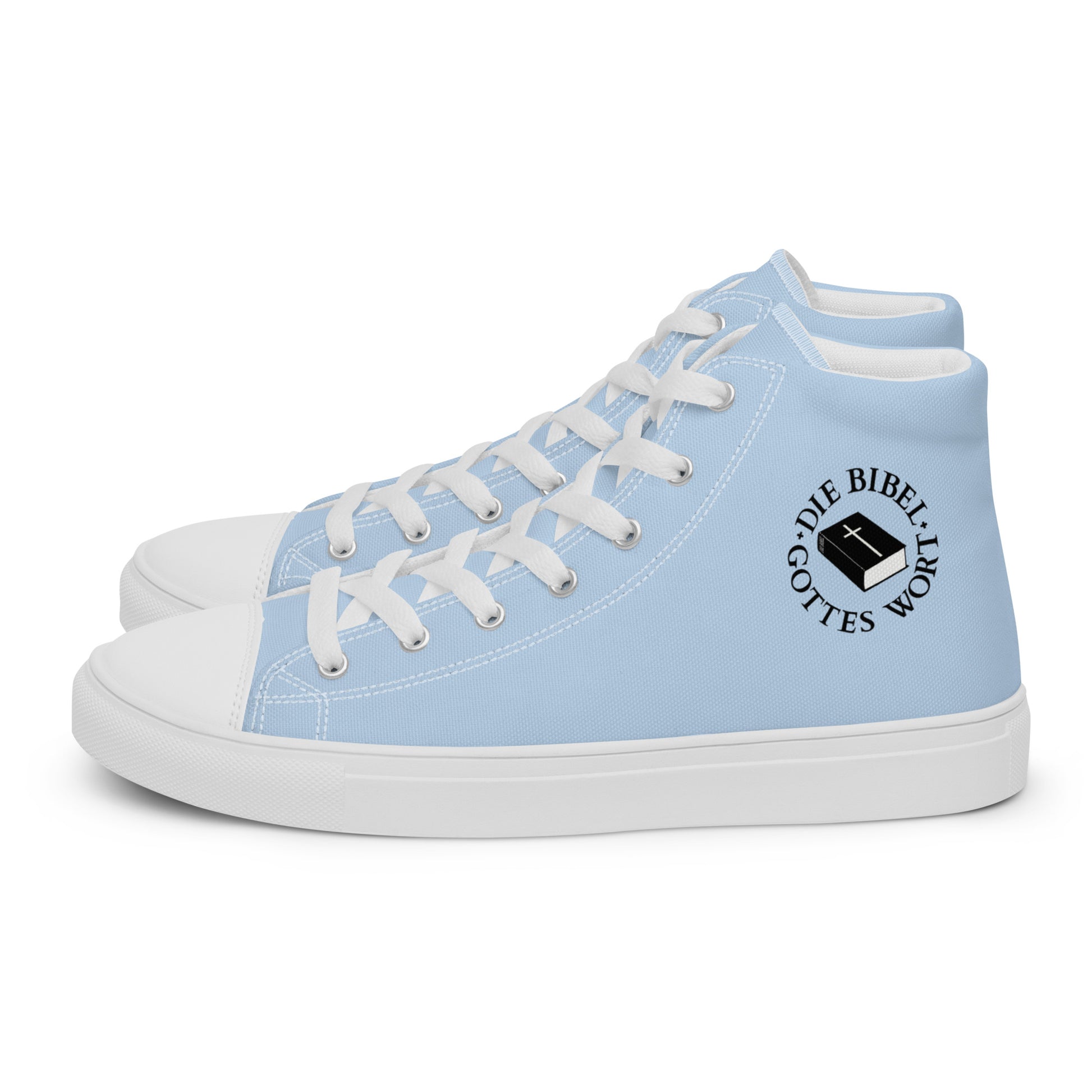 Die Bibel Gottes Wort - High-Top Leinenschuhe für Herren - Blau / Weiß DE ${variant-option} faith design by The Light of Life