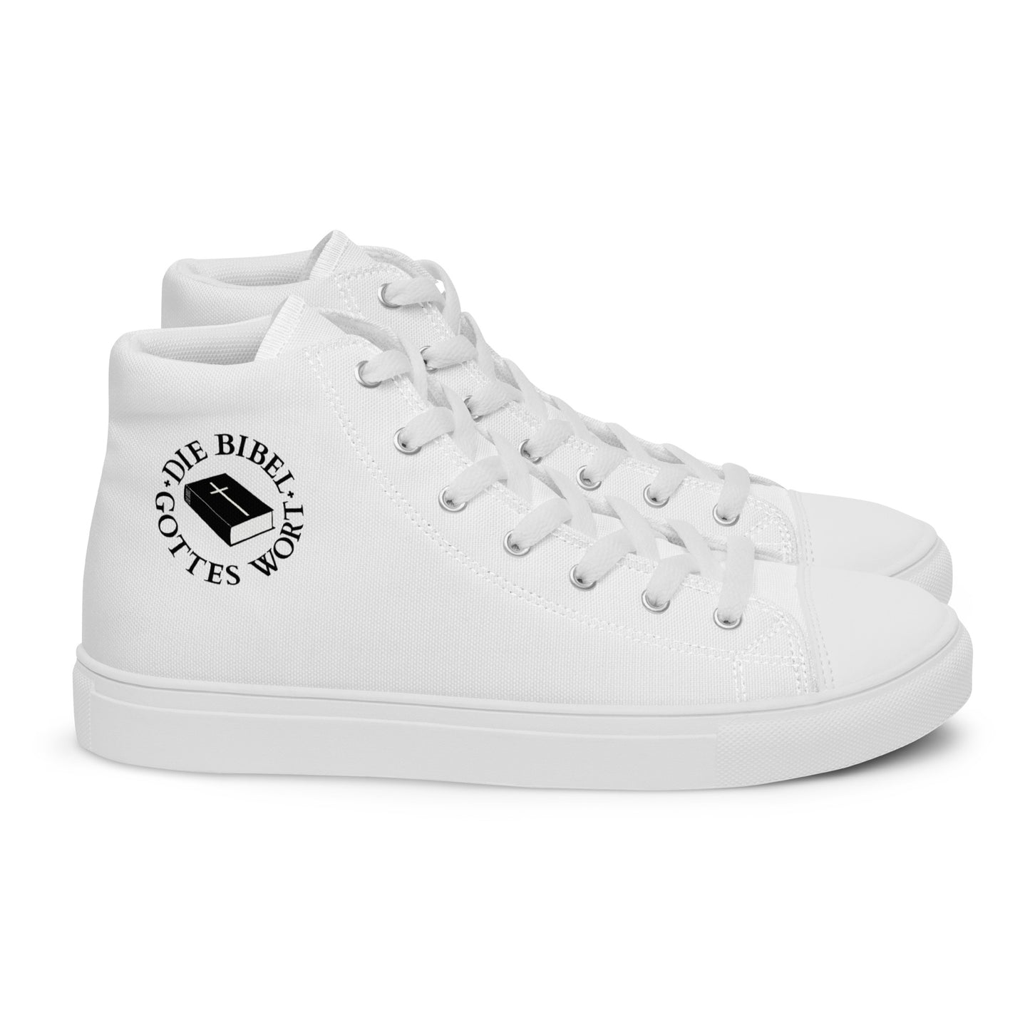 Die Bibel Gottes Wort - High-Top Leinenschuhe für Herren - Weiß DE ${variant-option} faith design by The Light of Life