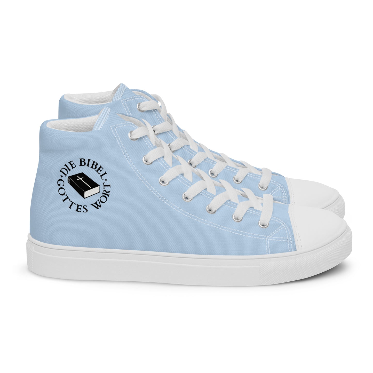 Die Bibel Gottes Wort - High-Top Leinenschuhe für Herren - Blau / Weiß DE ${variant-option} faith design by The Light of Life