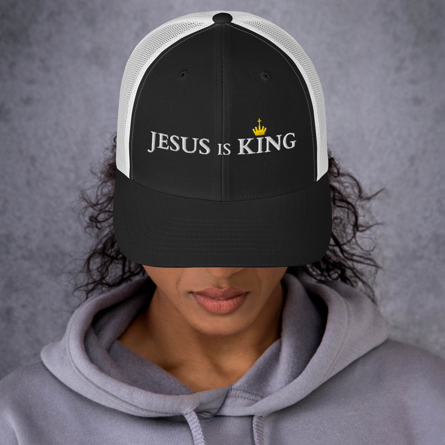 JESUS is KING - Trucker-Cap DE dunkles Design faith design by The Light of Life