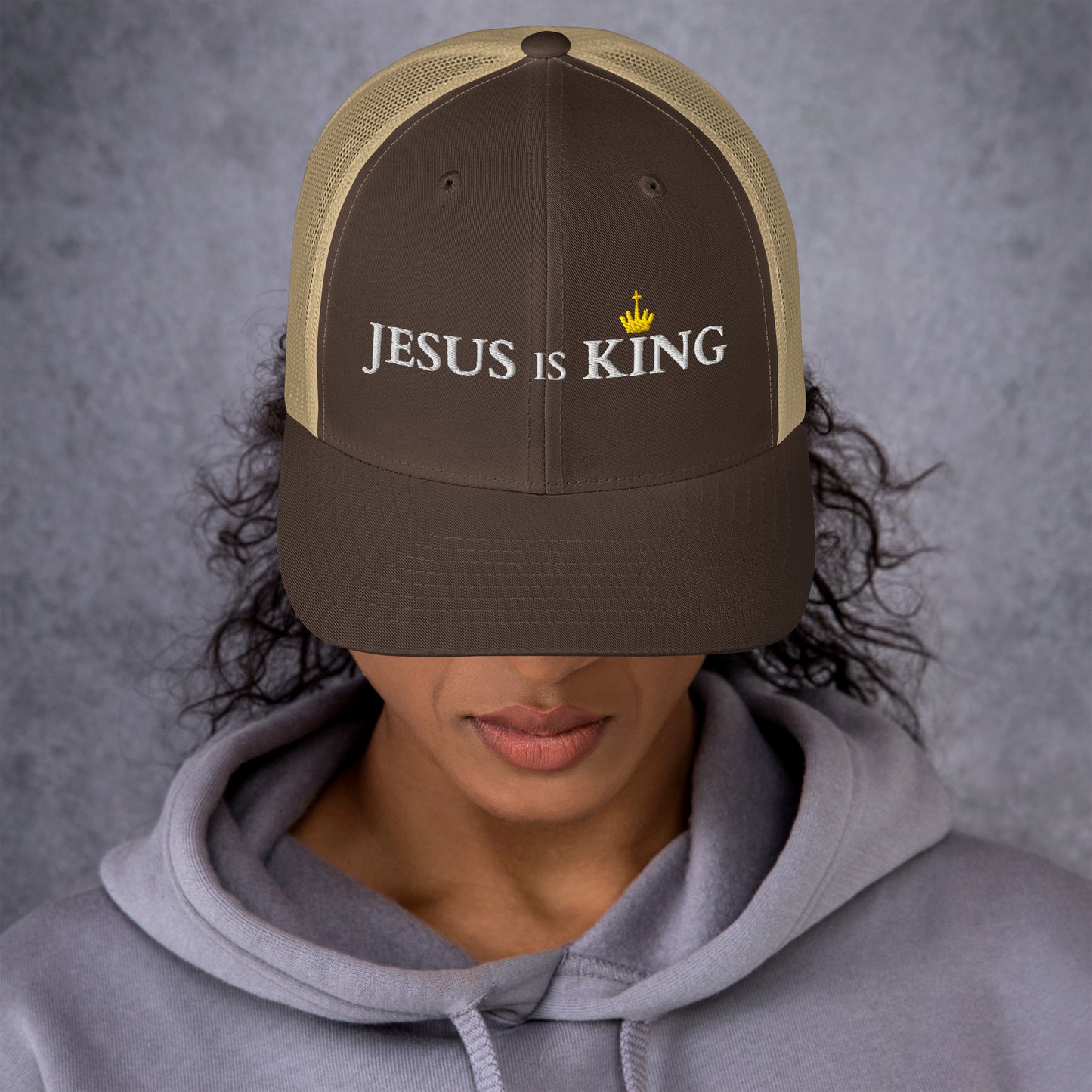 JESUS is KING - Trucker-Cap DE dunkles Design faith design by The Light of Life