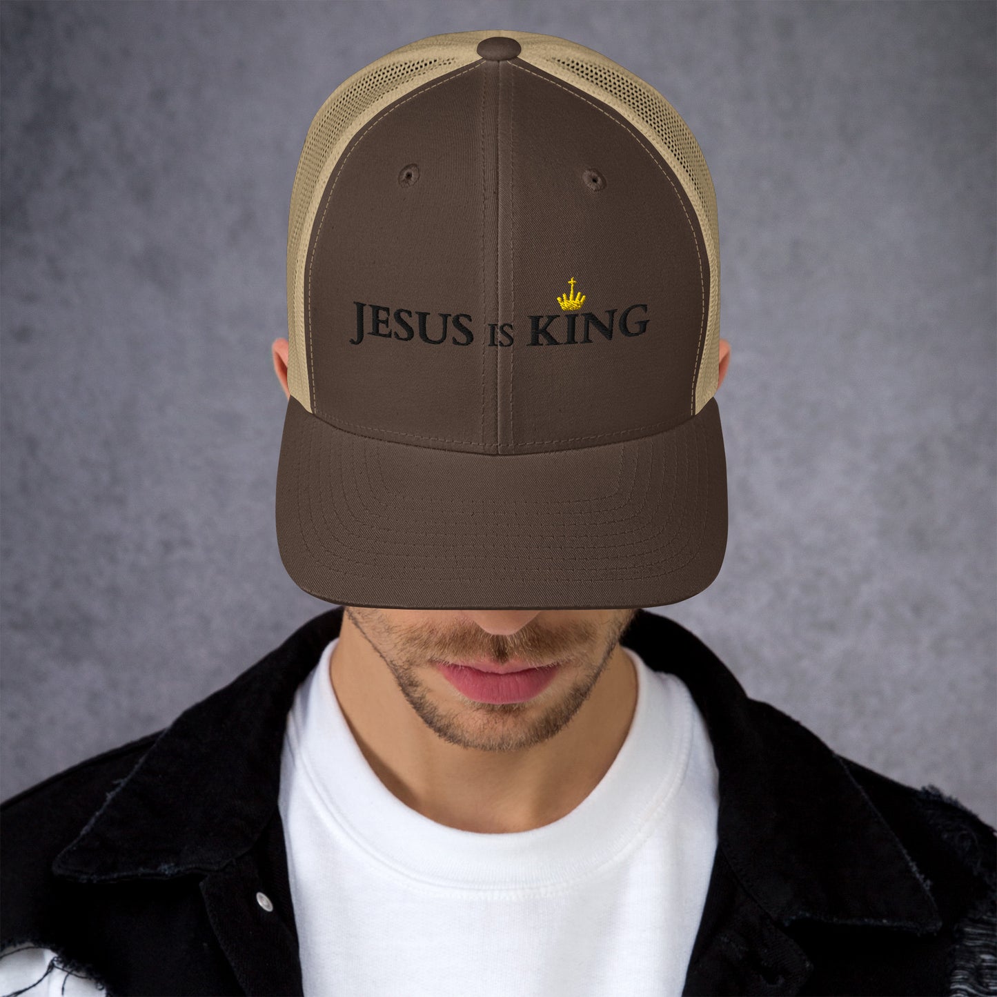 JESUS is KING - Trucker-Cap DE helles Design faith design by The Light of Life