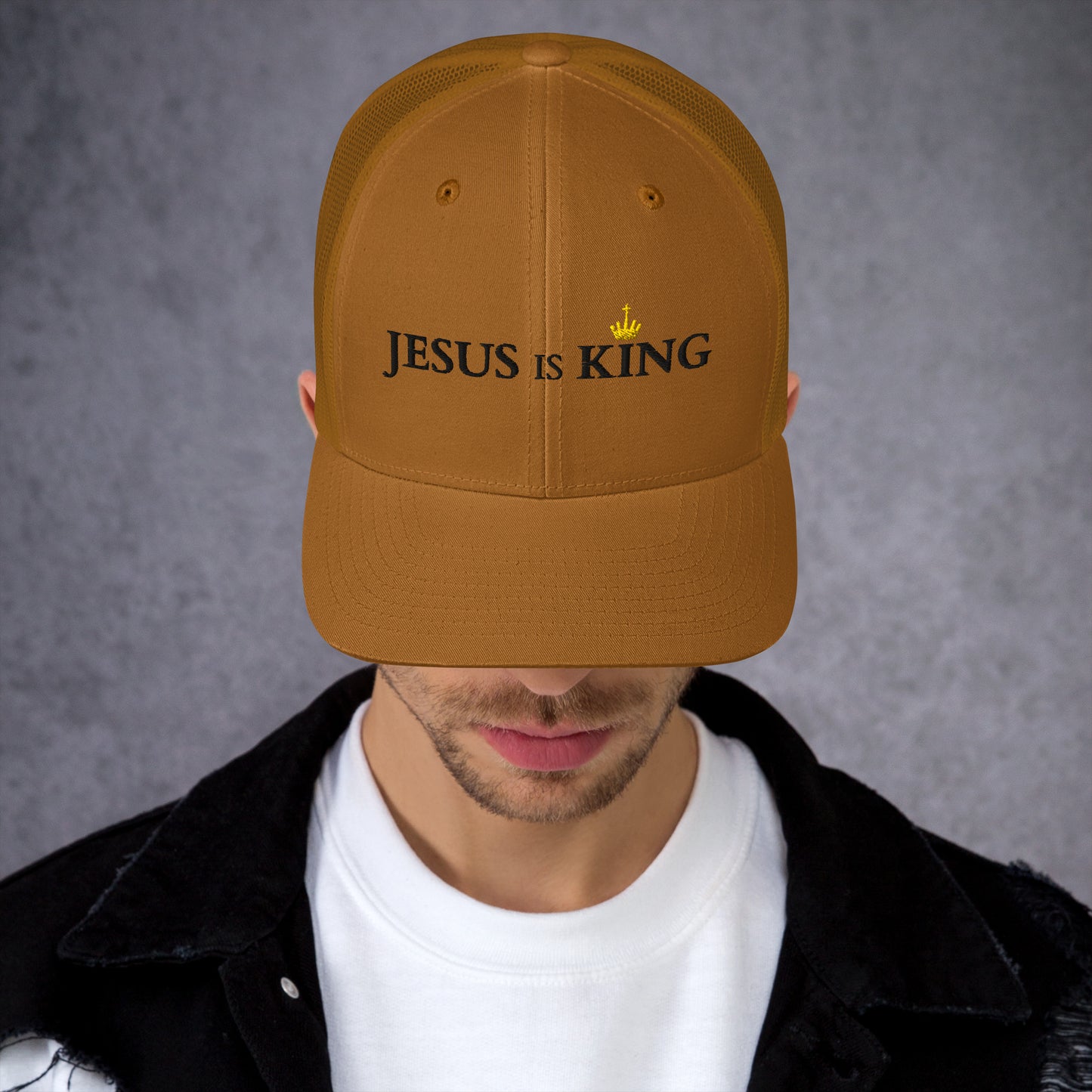 JESUS is KING - Trucker-Cap DE helles Design faith design by The Light of Life