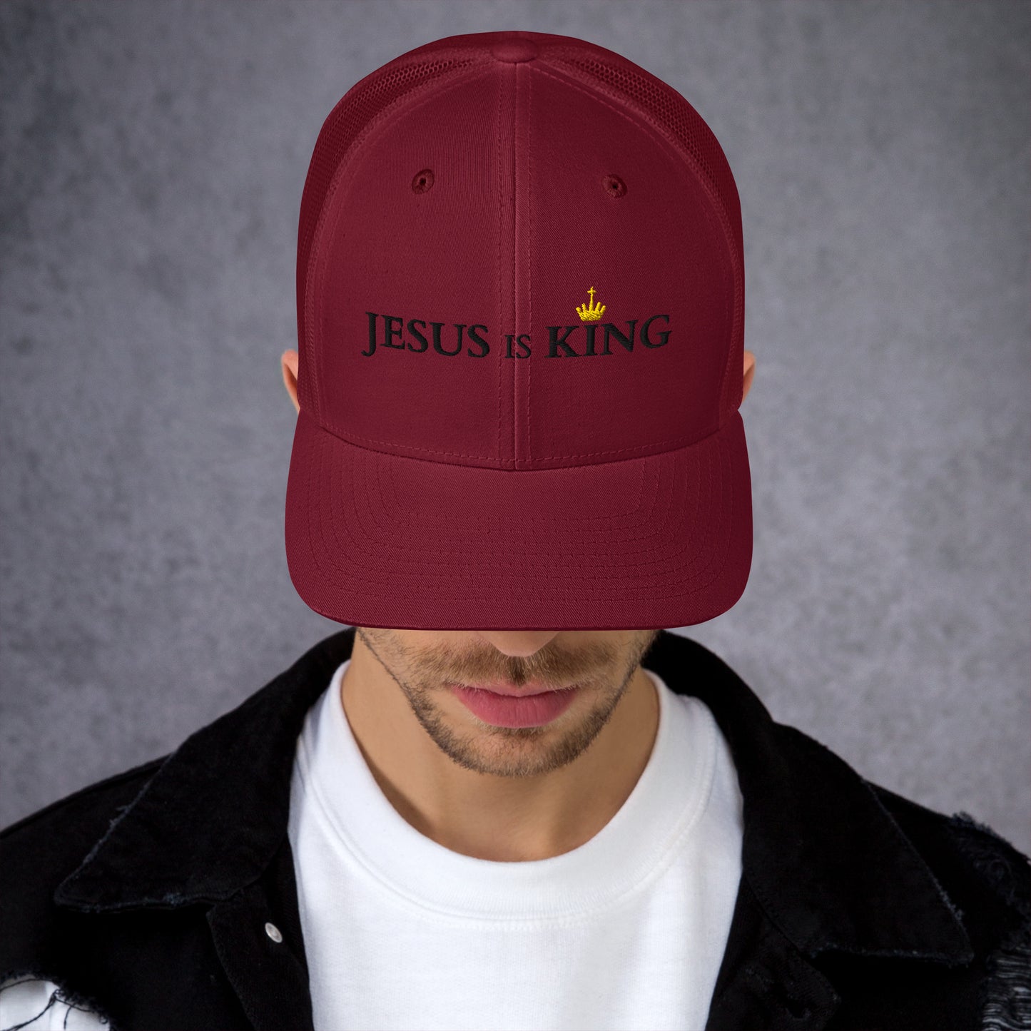 JESUS is KING - Trucker-Cap DE helles Design faith design by The Light of Life
