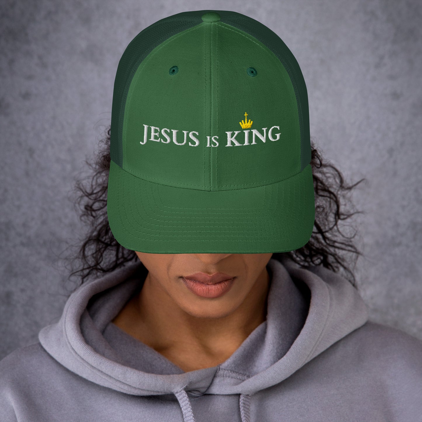 JESUS is KING - Trucker-Cap DE dunkles Design faith design by The Light of Life