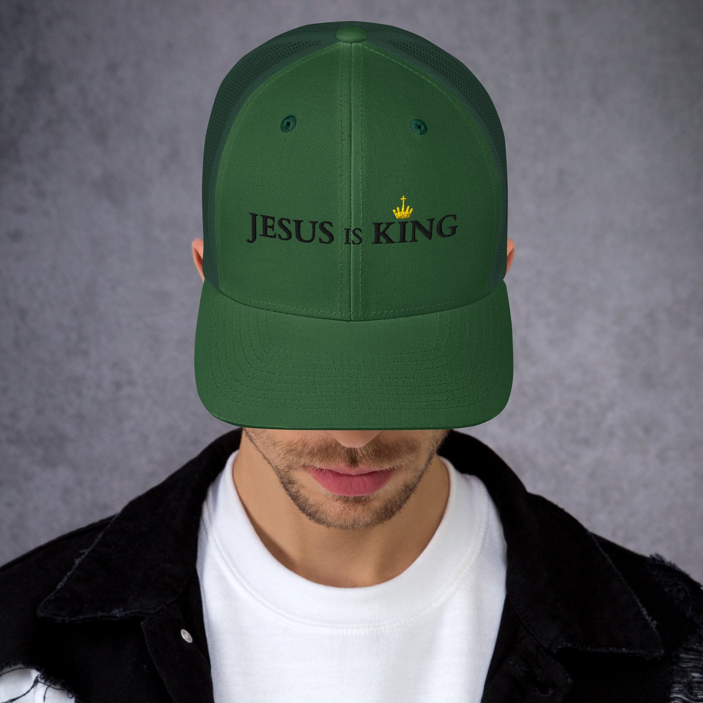 JESUS is KING - Trucker-Cap DE helles Design faith design by The Light of Life