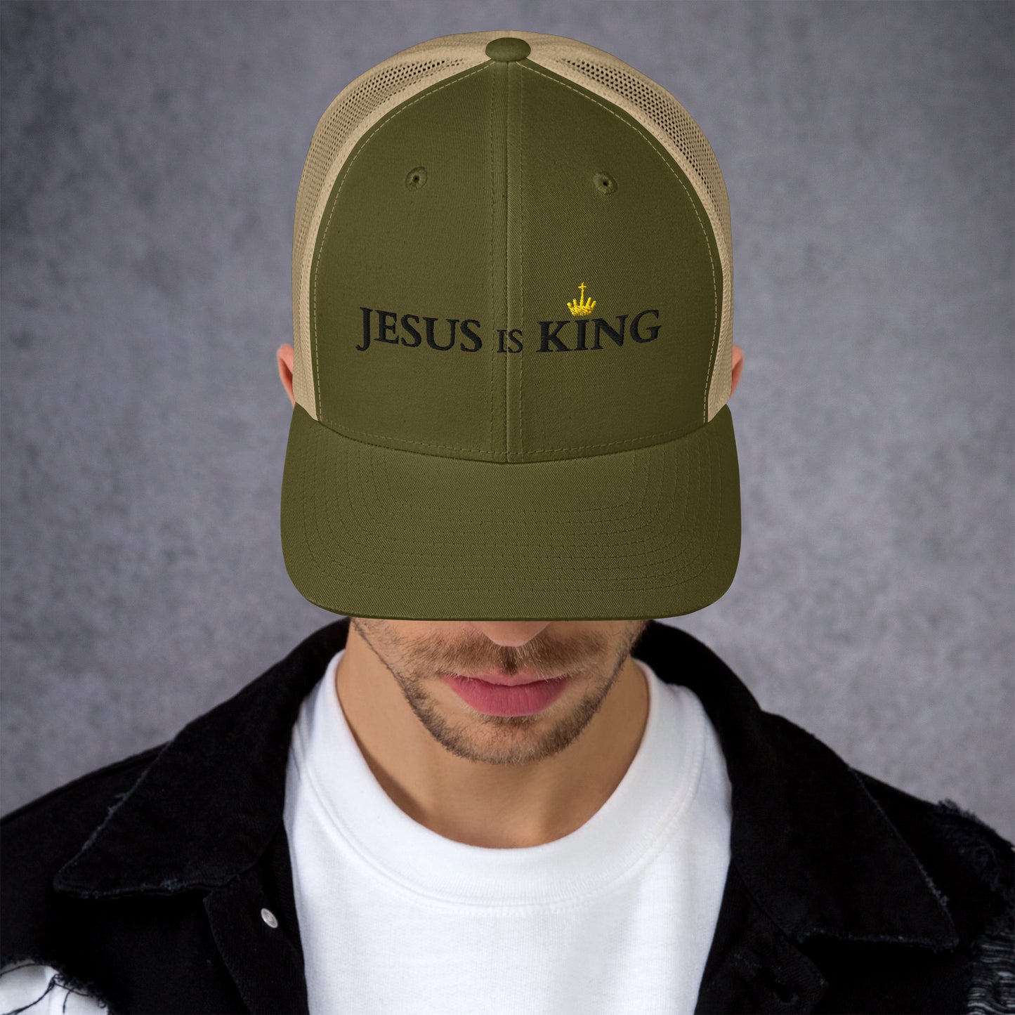 JESUS is KING - Trucker-Cap DE helles Design faith design by The Light of Life