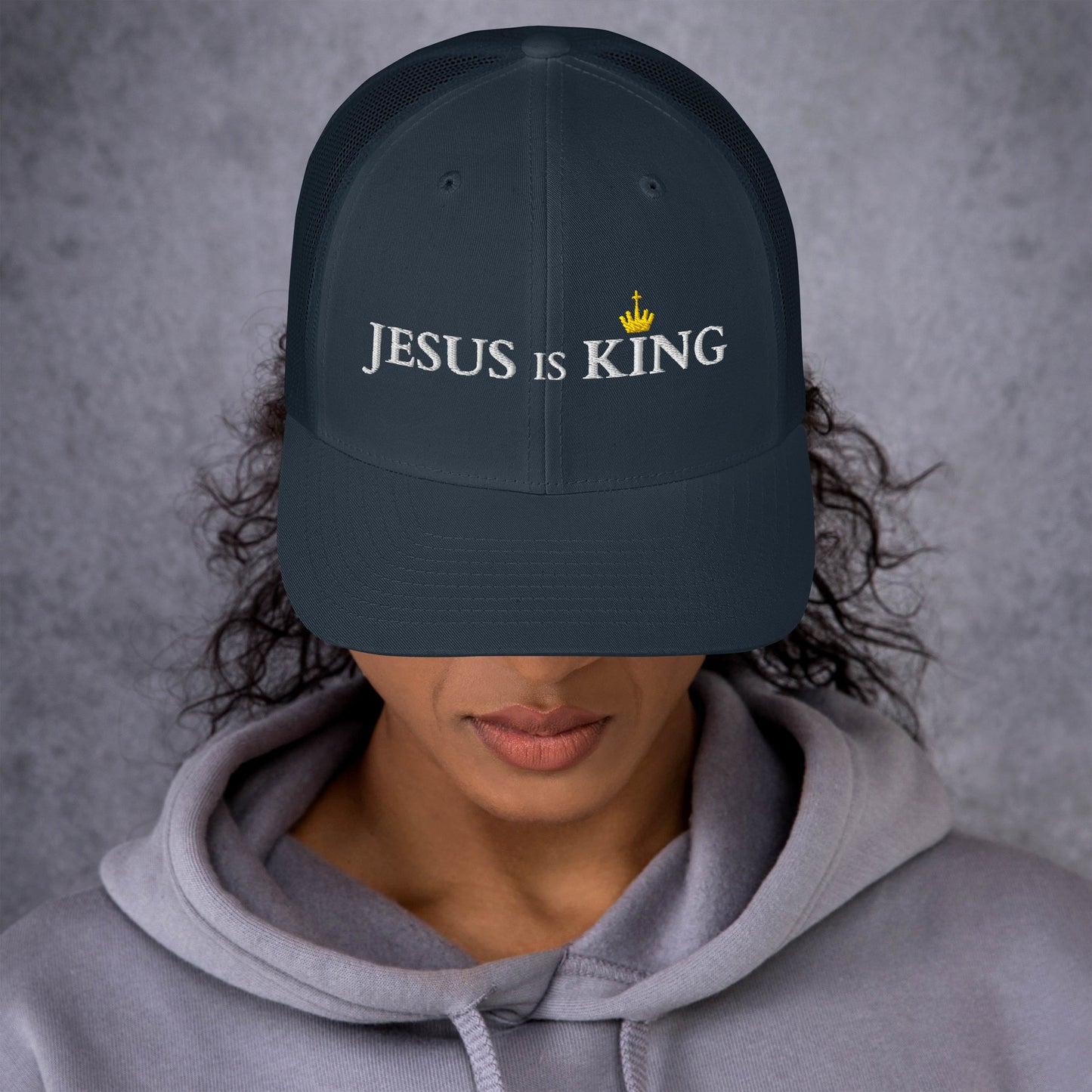 JESUS is KING - Trucker-Cap DE dunkles Design faith design by The Light of Life