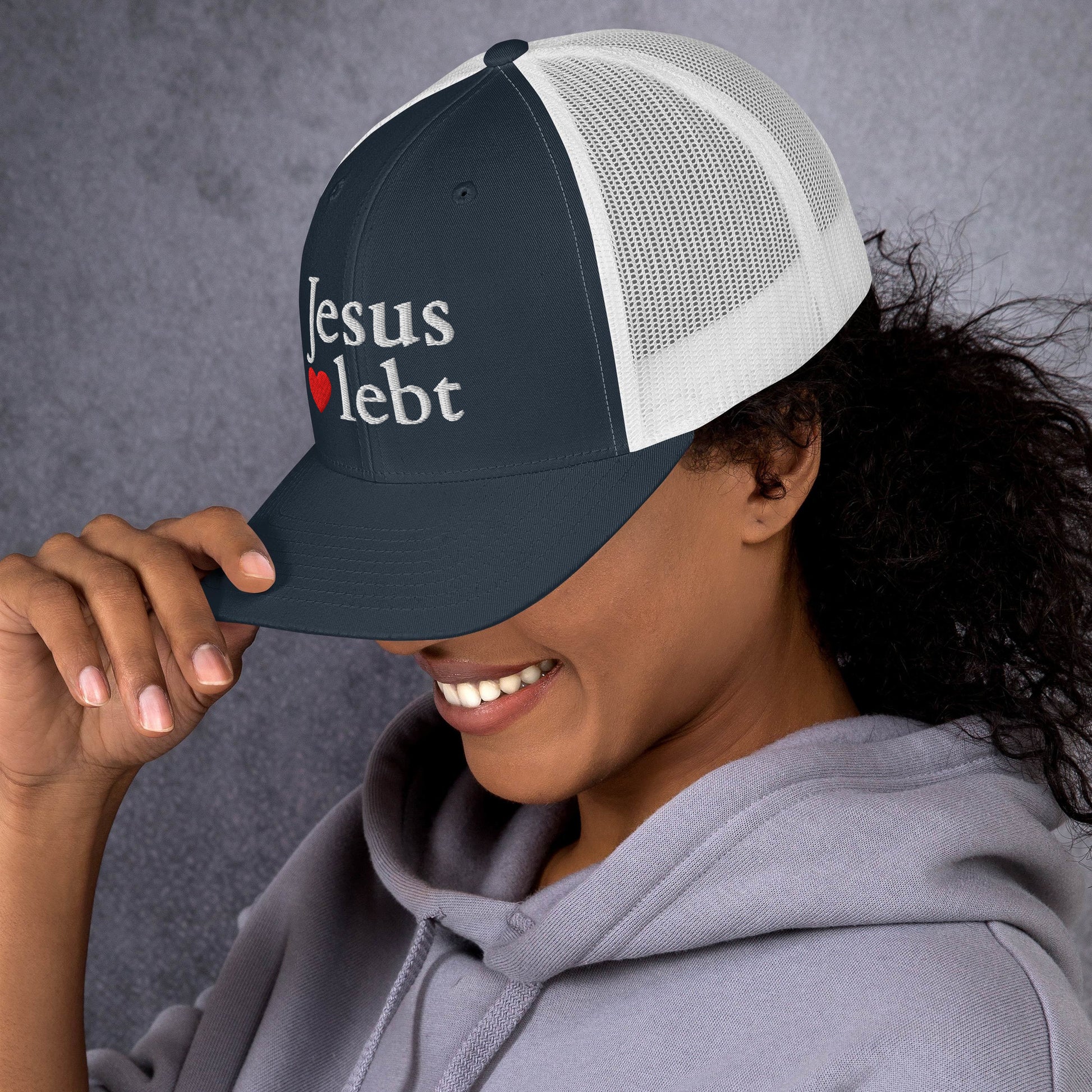 Jesus lebt - Trucker-Cap DE faith design by The Light of Life