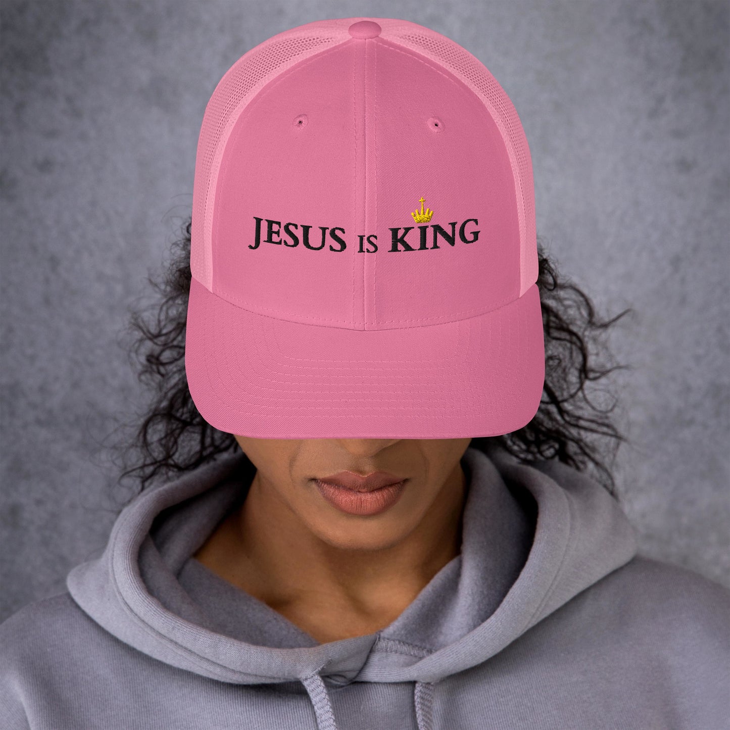 JESUS is KING - Trucker-Cap DE helles Design faith design by The Light of Life