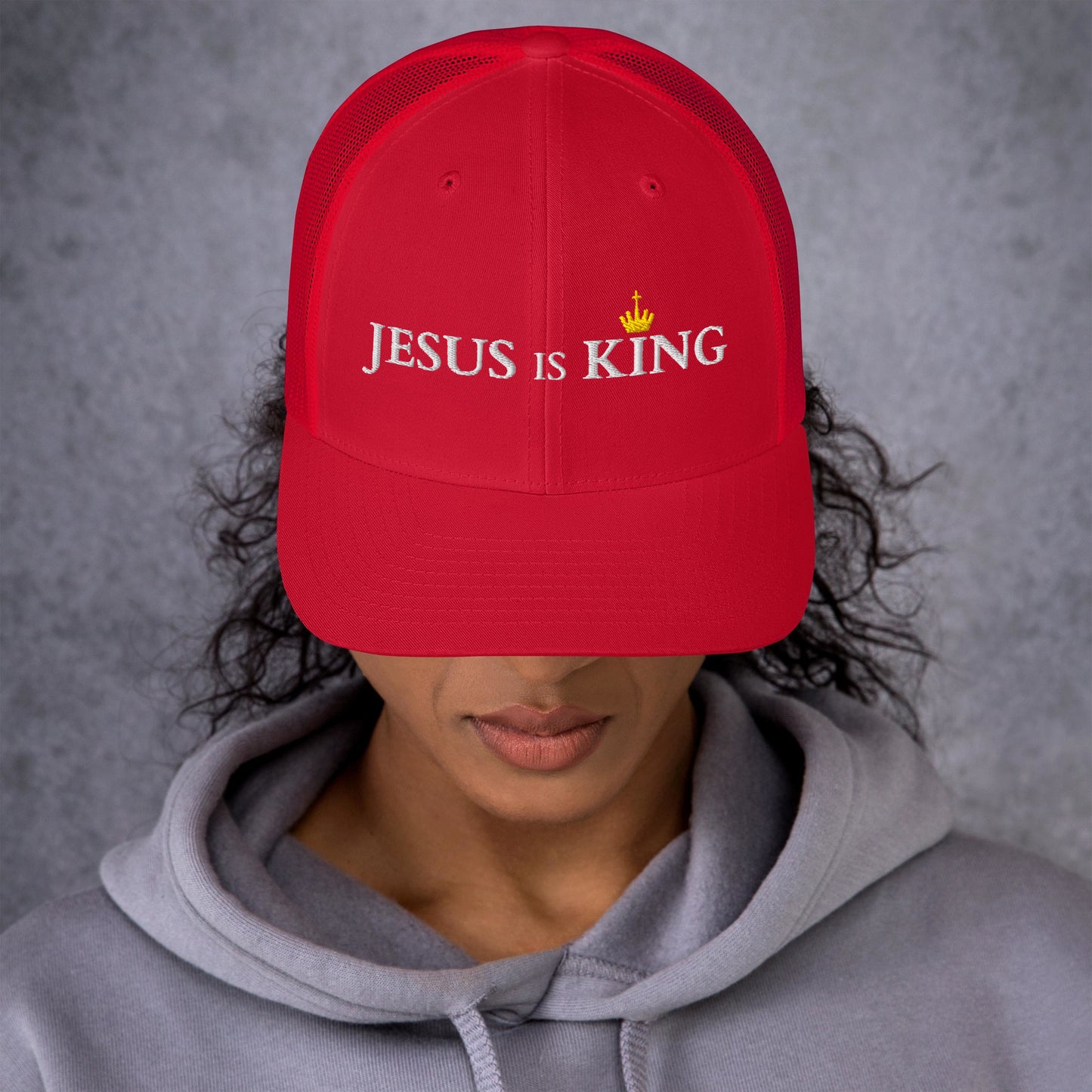 JESUS is KING - Trucker-Cap DE dunkles Design faith design by The Light of Life