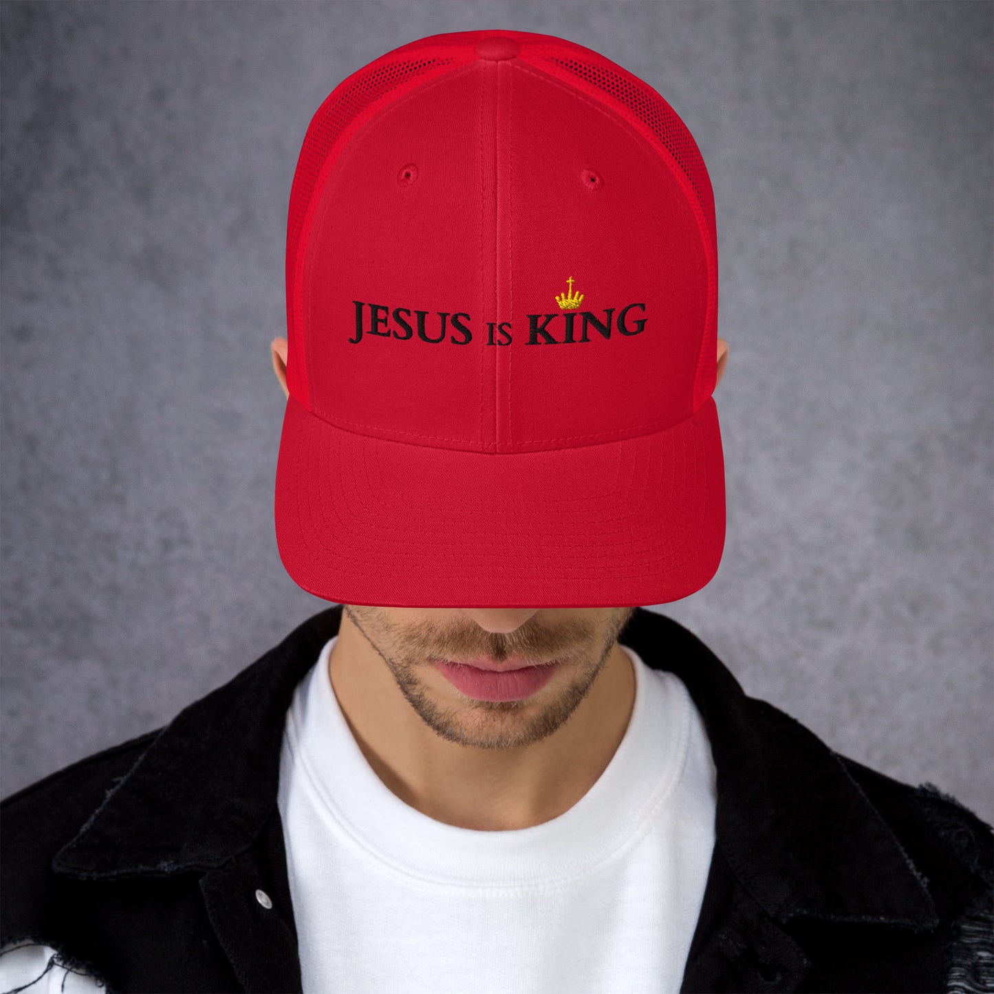 JESUS is KING - Trucker-Cap DE helles Design faith design by The Light of Life