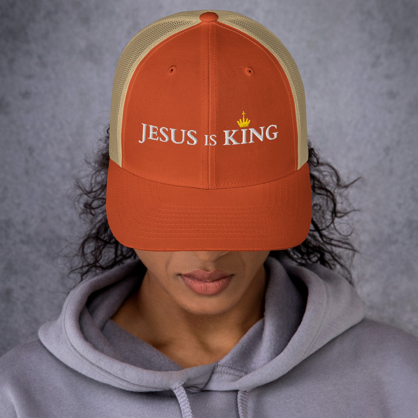 JESUS is KING - Trucker-Cap DE dunkles Design faith design by The Light of Life