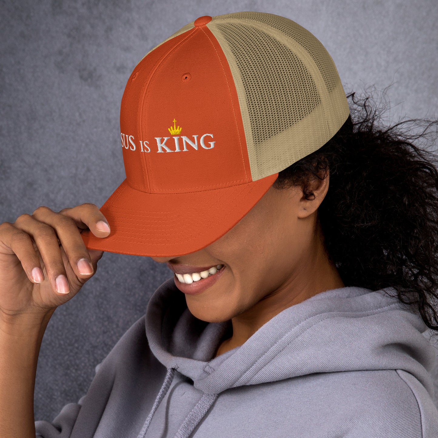 JESUS is KING - Trucker-Cap DE dunkles Design faith design by The Light of Life