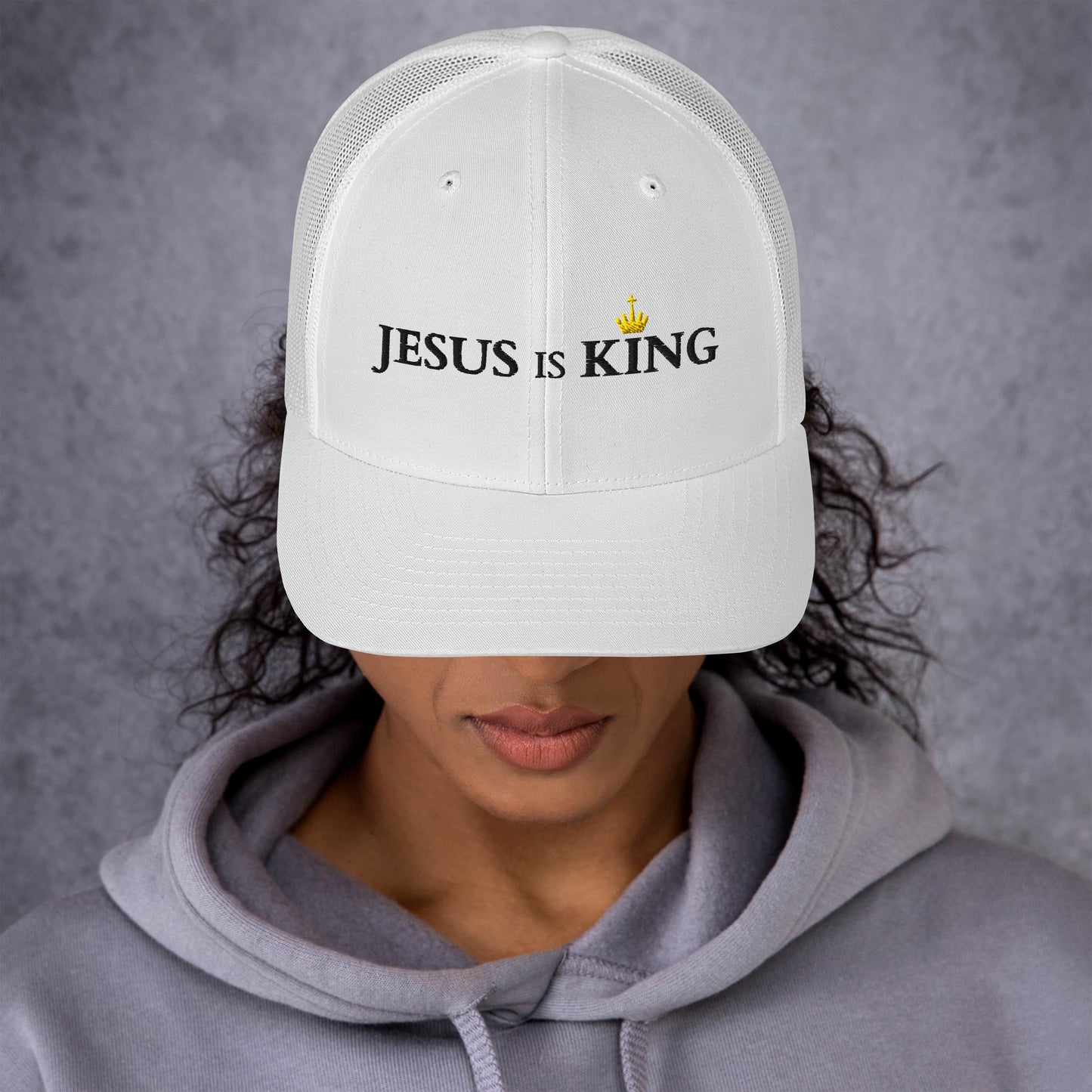 JESUS is KING - Trucker-Cap DE helles Design faith design by The Light of Life