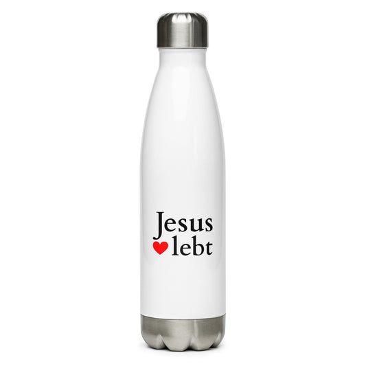 Jesus lebt - Edelstahl Trinkflasche - helles Design DE ${variant-option} faith design by The Light of Life
