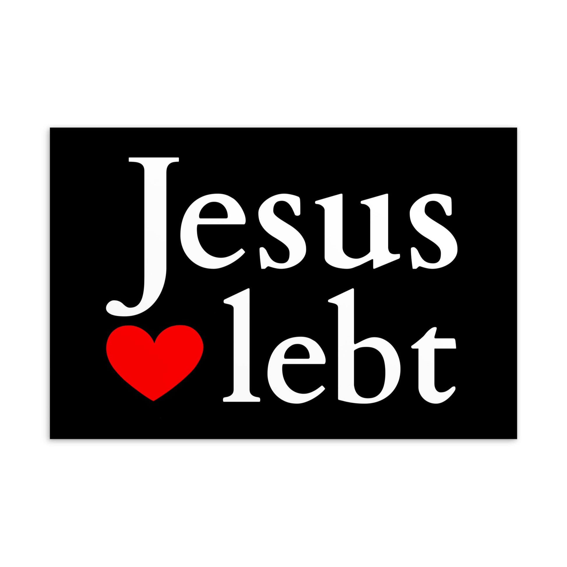 Jesus lebt - Standard-Postkarte D-Design DE faith design by The Light of Life