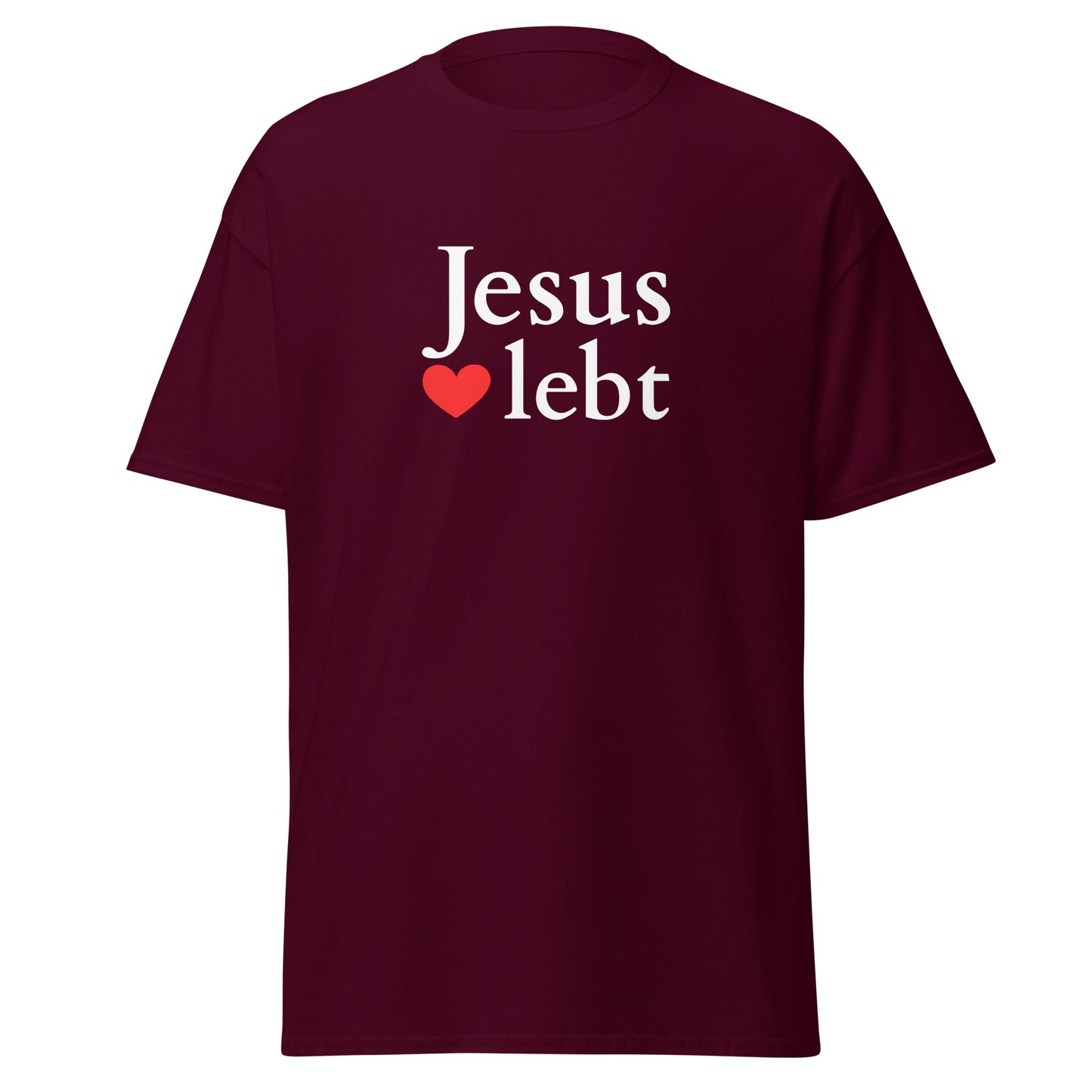 Jesus lebt - klassisches Unisex T-Shirt - dunkles Design - DE faith design by Das Licht des Lebens