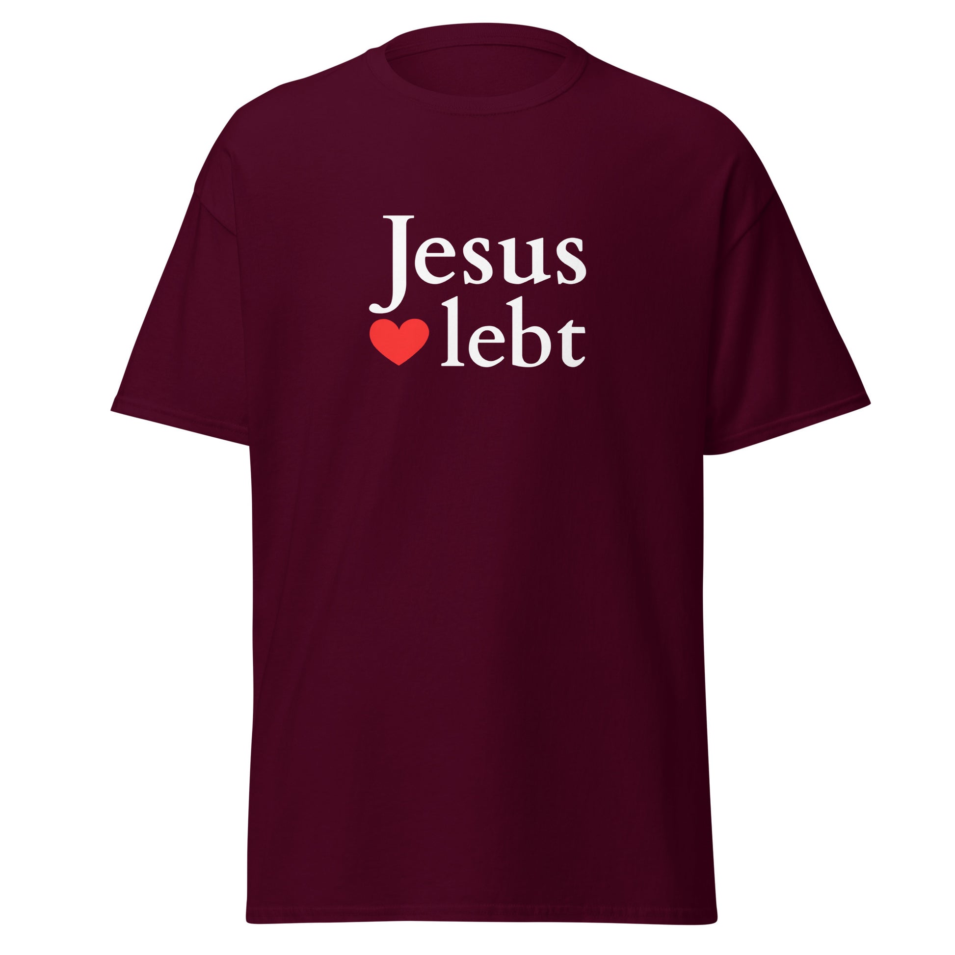 Jesus lebt - klassisches Unisex T-Shirt - dunkles Design - DE faith design by Das Licht des Lebens