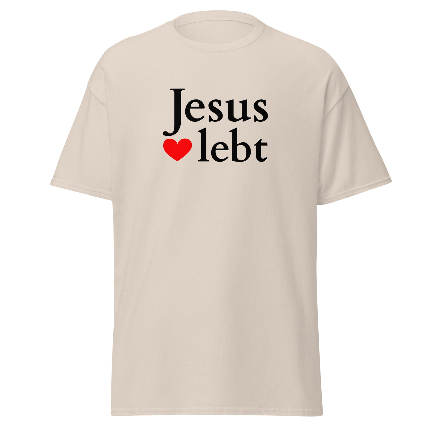 Jesus lebt - Klassisches Unisex T-Shirt - helles Design - DE faith design by Das Licht des Lebens
