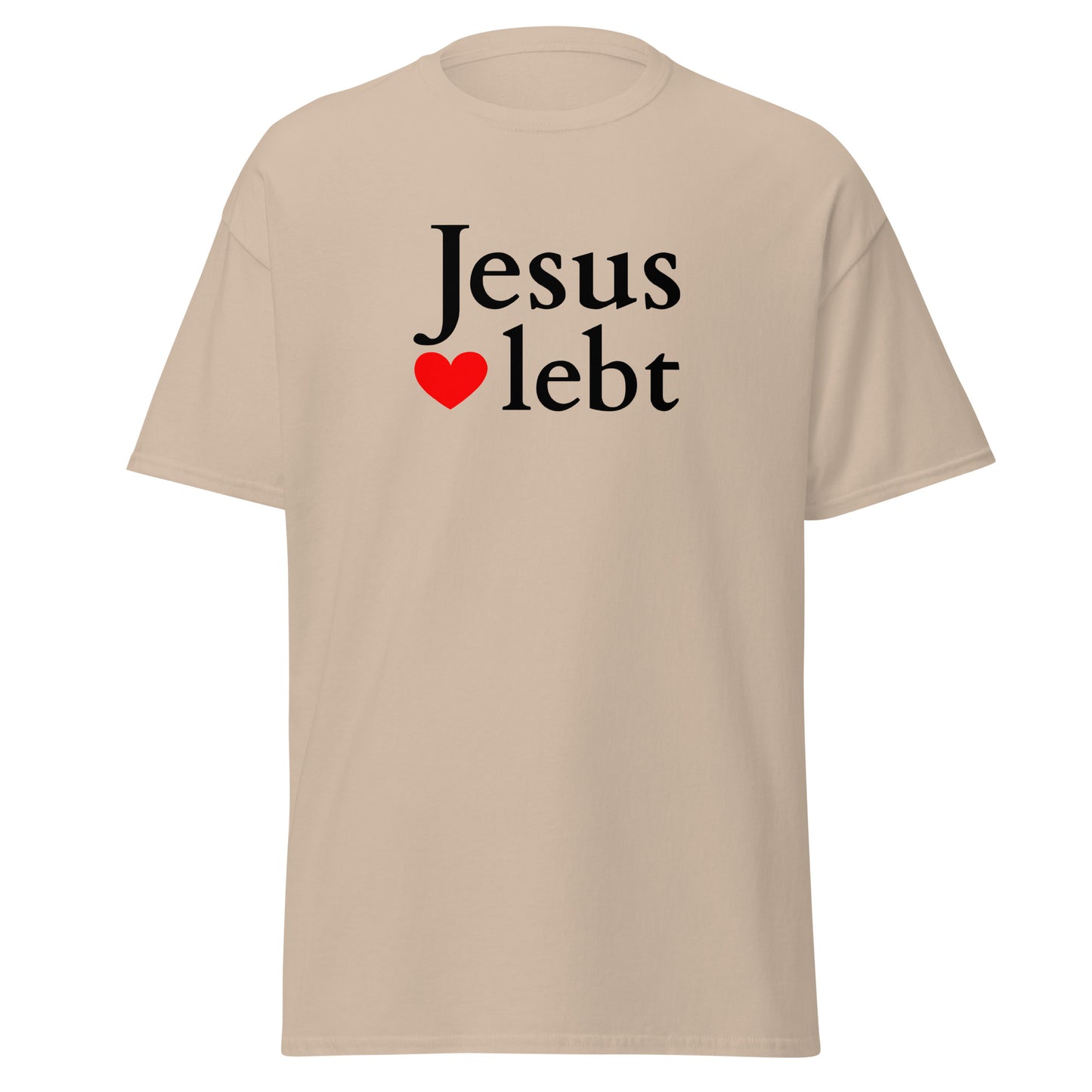 Jesus lebt - Klassisches Unisex T-Shirt - helles Design - DE faith design by Das Licht des Lebens