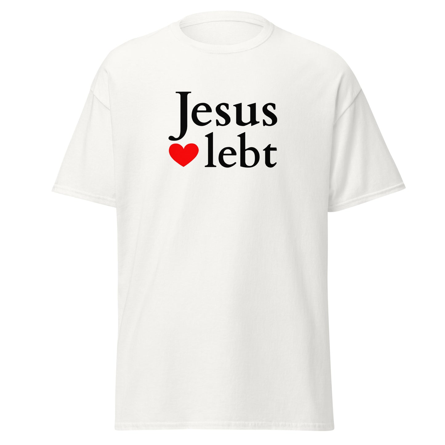 Jesus lebt - Klassisches Unisex T-Shirt - helles Design - DE faith design by Das Licht des Lebens
