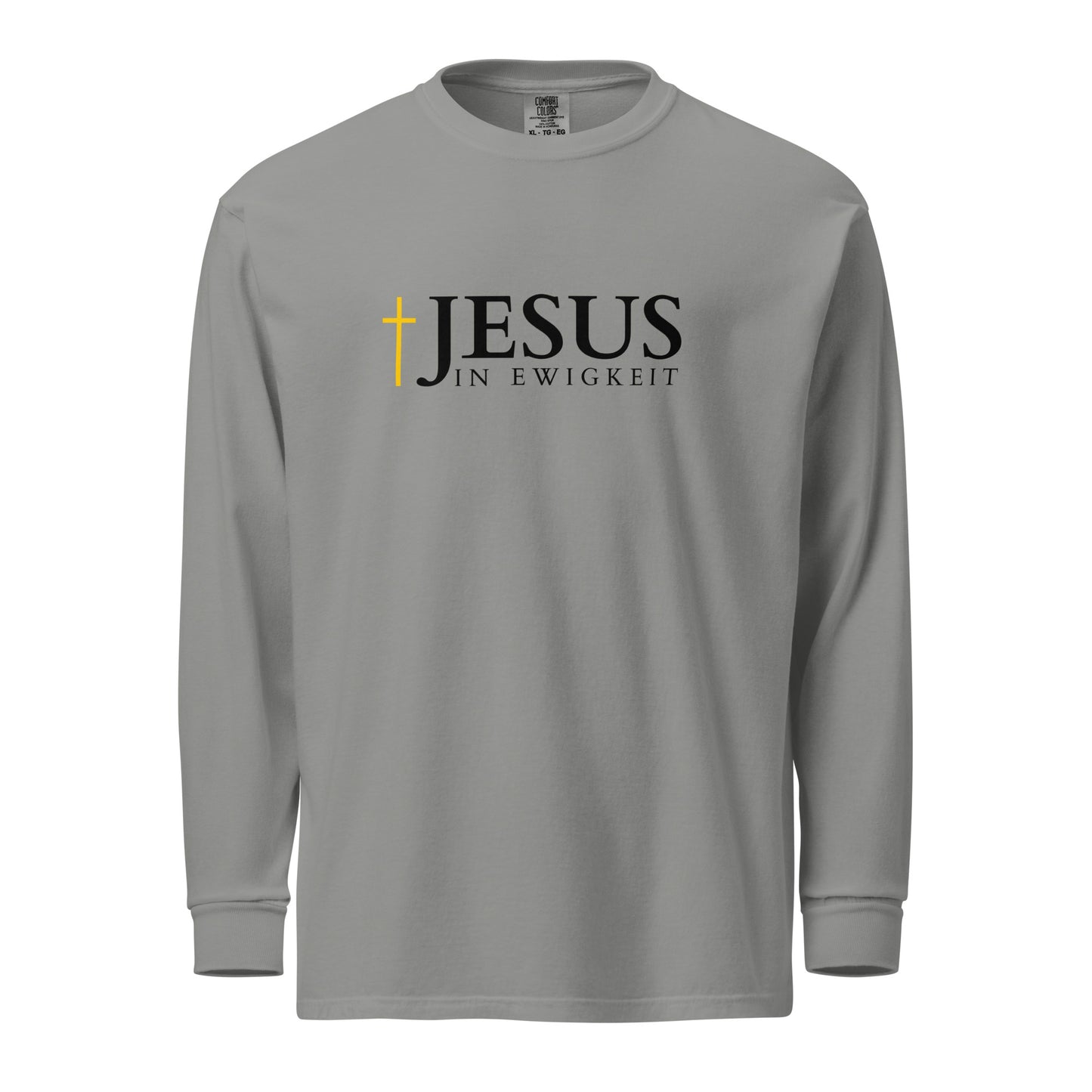 JESUS in EWIGKEIT - Textilgefärbtes Schweres Langarmshirt - helles Design - DE ${variant-option} faith design by The Light of Life