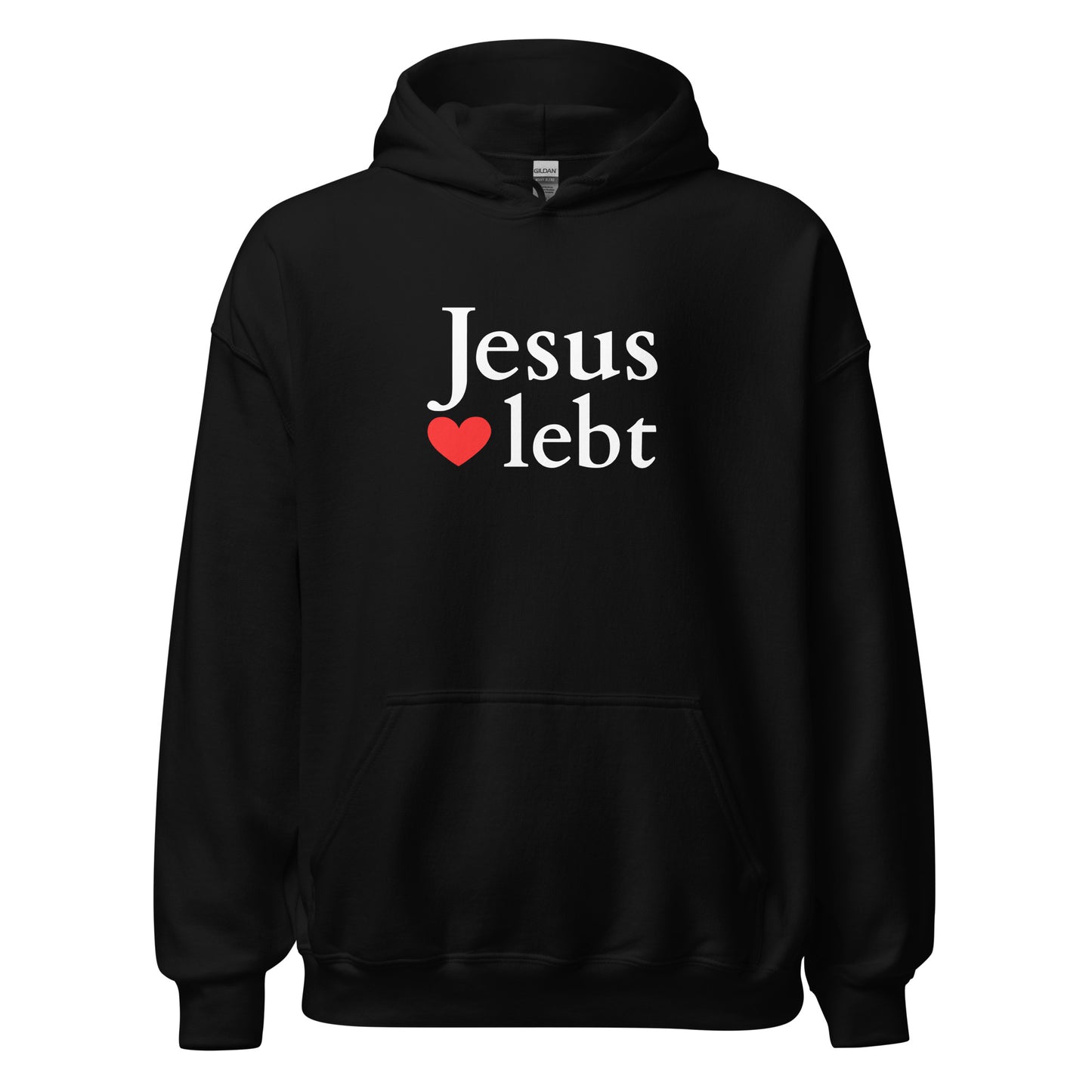Jesus lebt - Unisex-Kapuzenpullover - dunkles design - DE faith design by Das Licht des Lebens