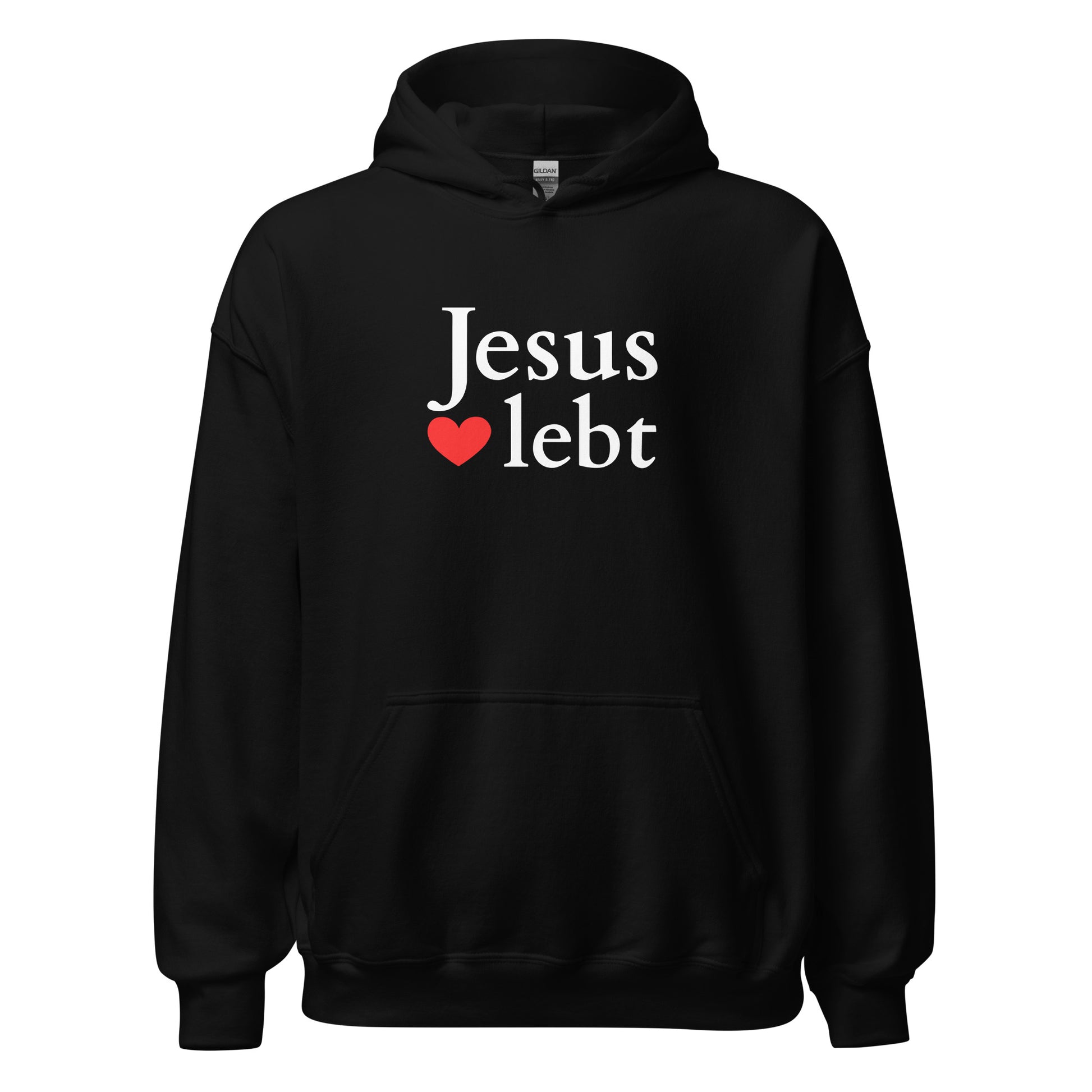 Jesus lebt - Unisex-Kapuzenpullover - dunkles design - DE faith design by Das Licht des Lebens