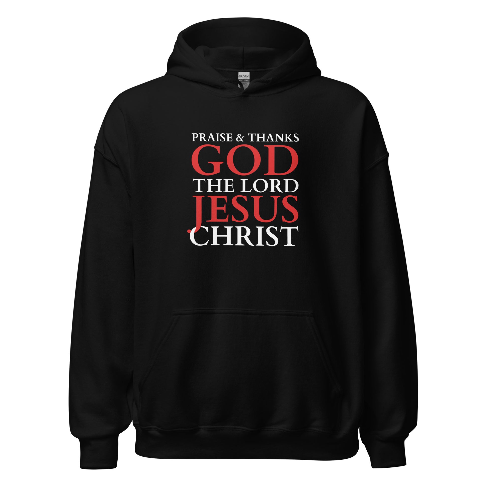 Praise God Jesus Christ - Unisex Hoodie - dark design - EN ${variant-option} faith design by Das Licht des Lebens