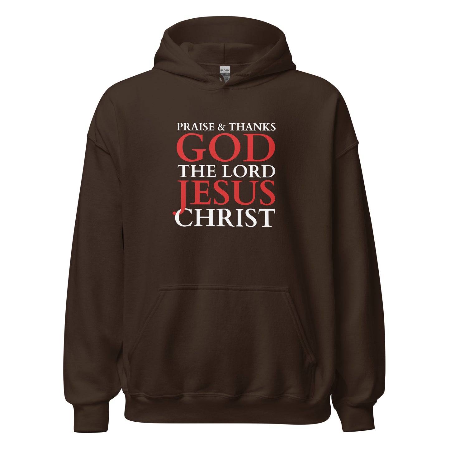Praise God Jesus Christ - Unisex Hoodie - dark design - EN ${variant-option} faith design by Das Licht des Lebens