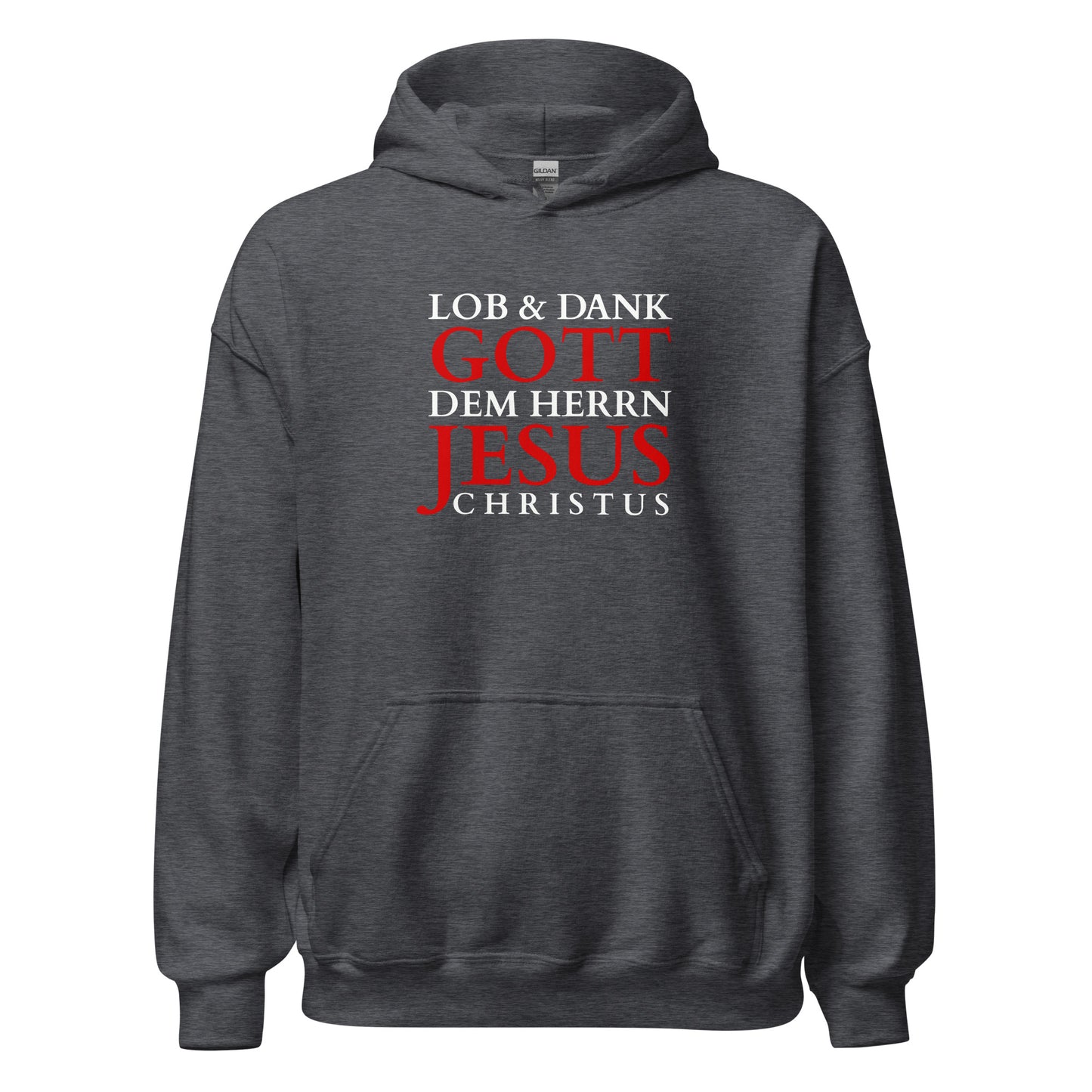 Lob & Dank Gott - Unisex-Kapuzenpullover - dunkles Design - DE faith design by Das Licht des Lebens