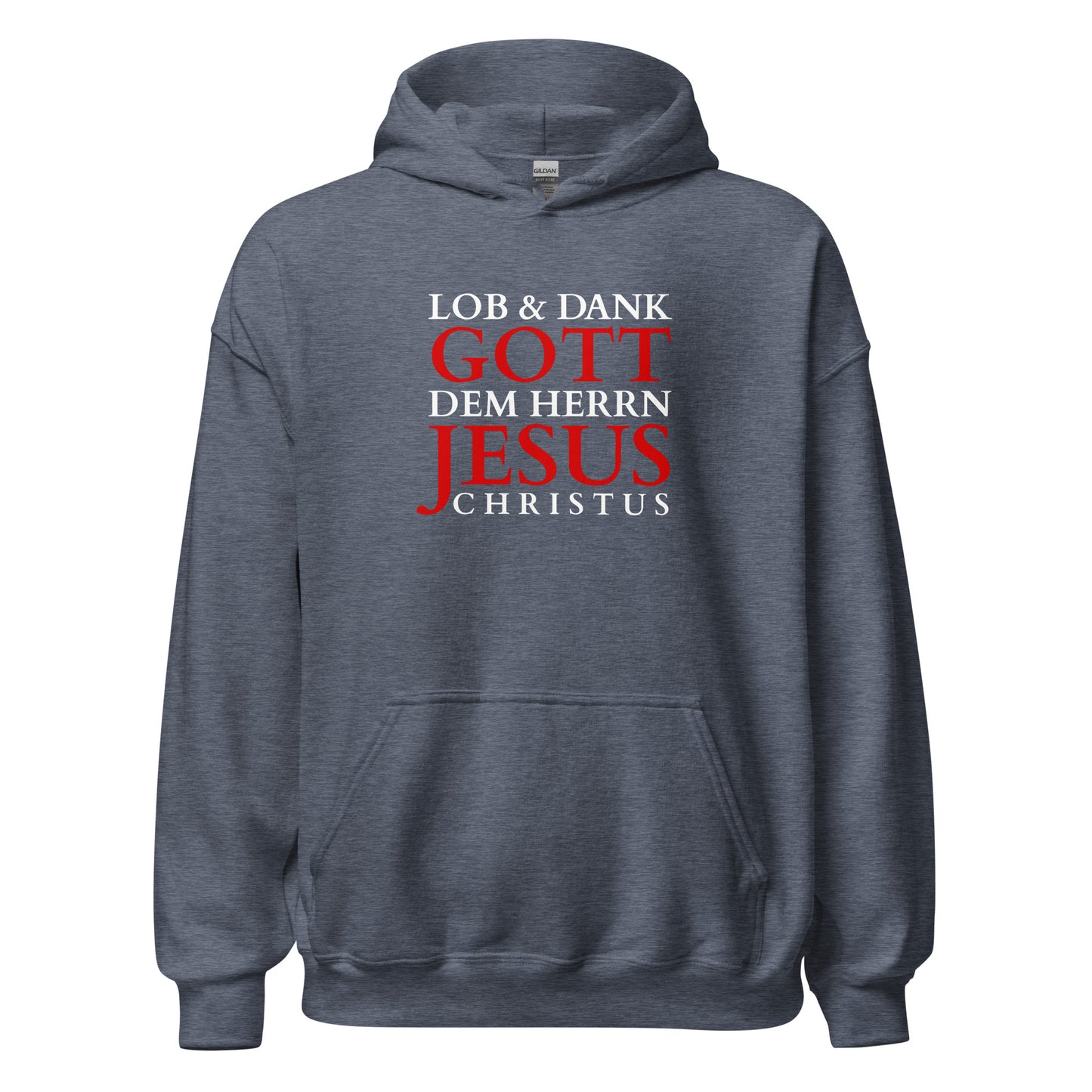 Lob & Dank Gott - Unisex-Kapuzenpullover - dunkles Design - DE faith design by Das Licht des Lebens