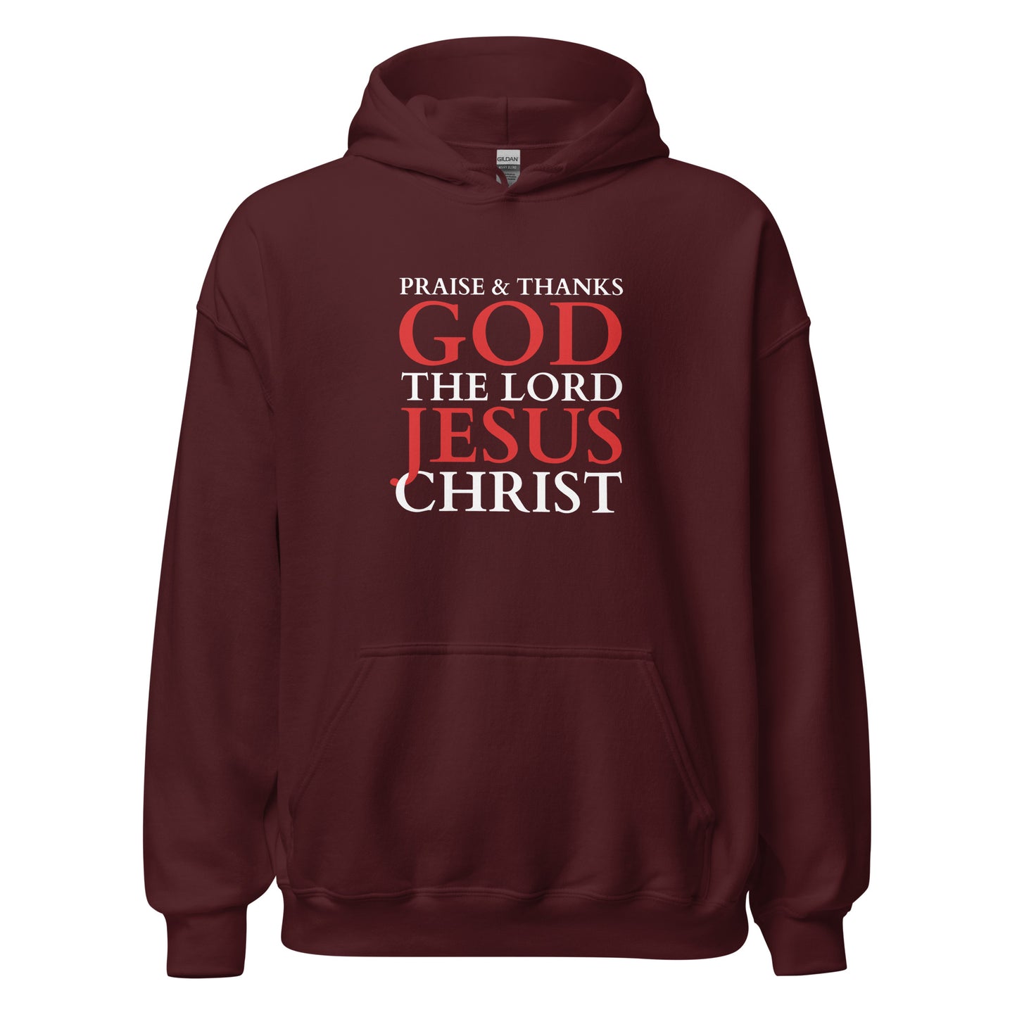 Praise God Jesus Christ - Unisex Hoodie - dark design - EN ${variant-option} faith design by Das Licht des Lebens