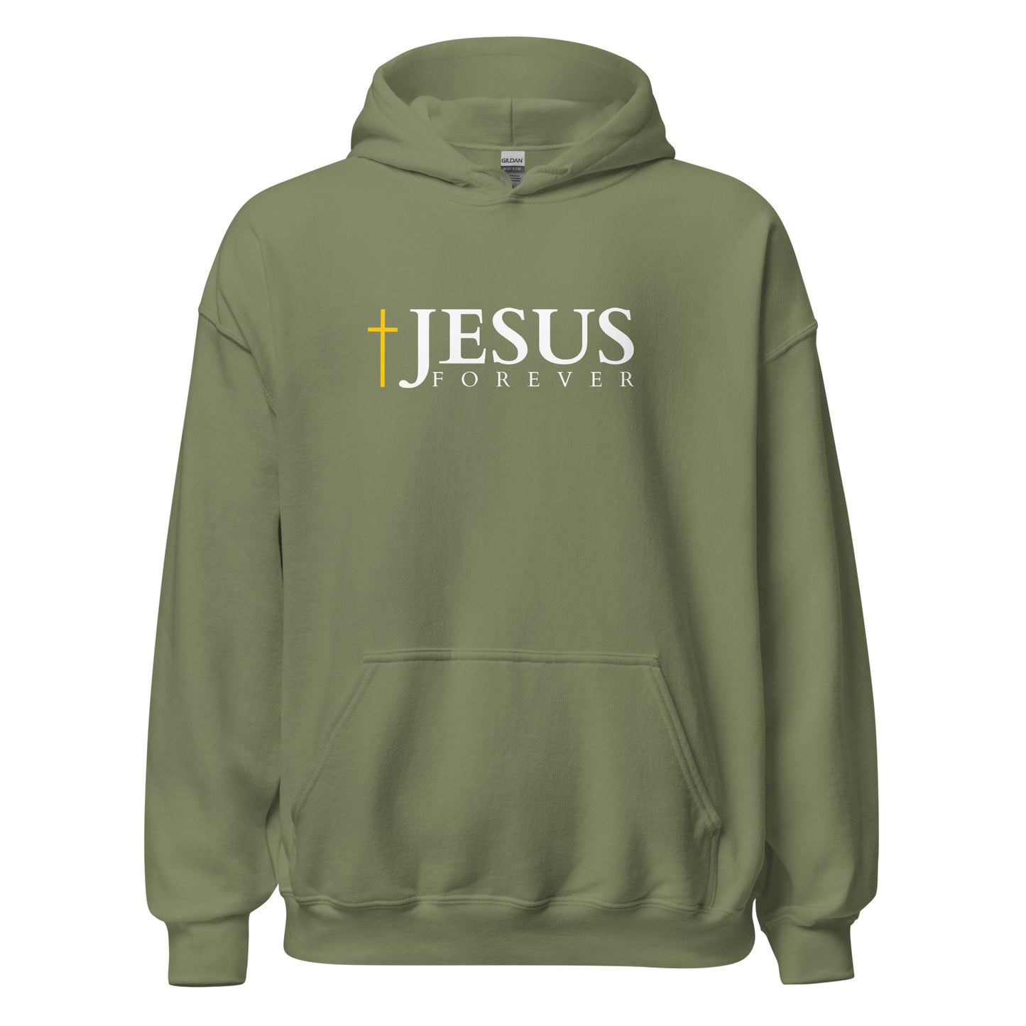 JESUS FOREVER - Unisex Hoodie - dark Design - EN ${variant-option} faith design by The Light of Life