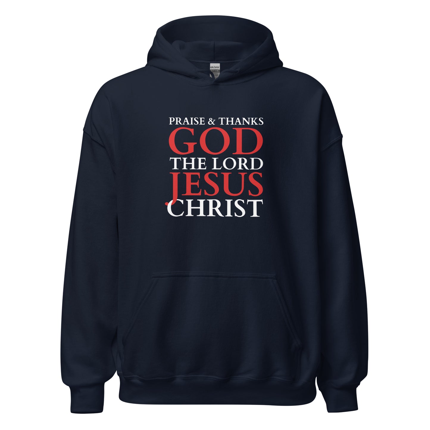 Praise God Jesus Christ - Unisex Hoodie - dark design - EN ${variant-option} faith design by Das Licht des Lebens