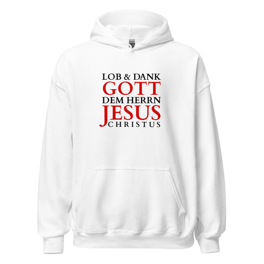 Lob & Dank Gott - Unisex Hoodie - helles Design - DE ${variant-option} faith design by Das Licht des Lebens