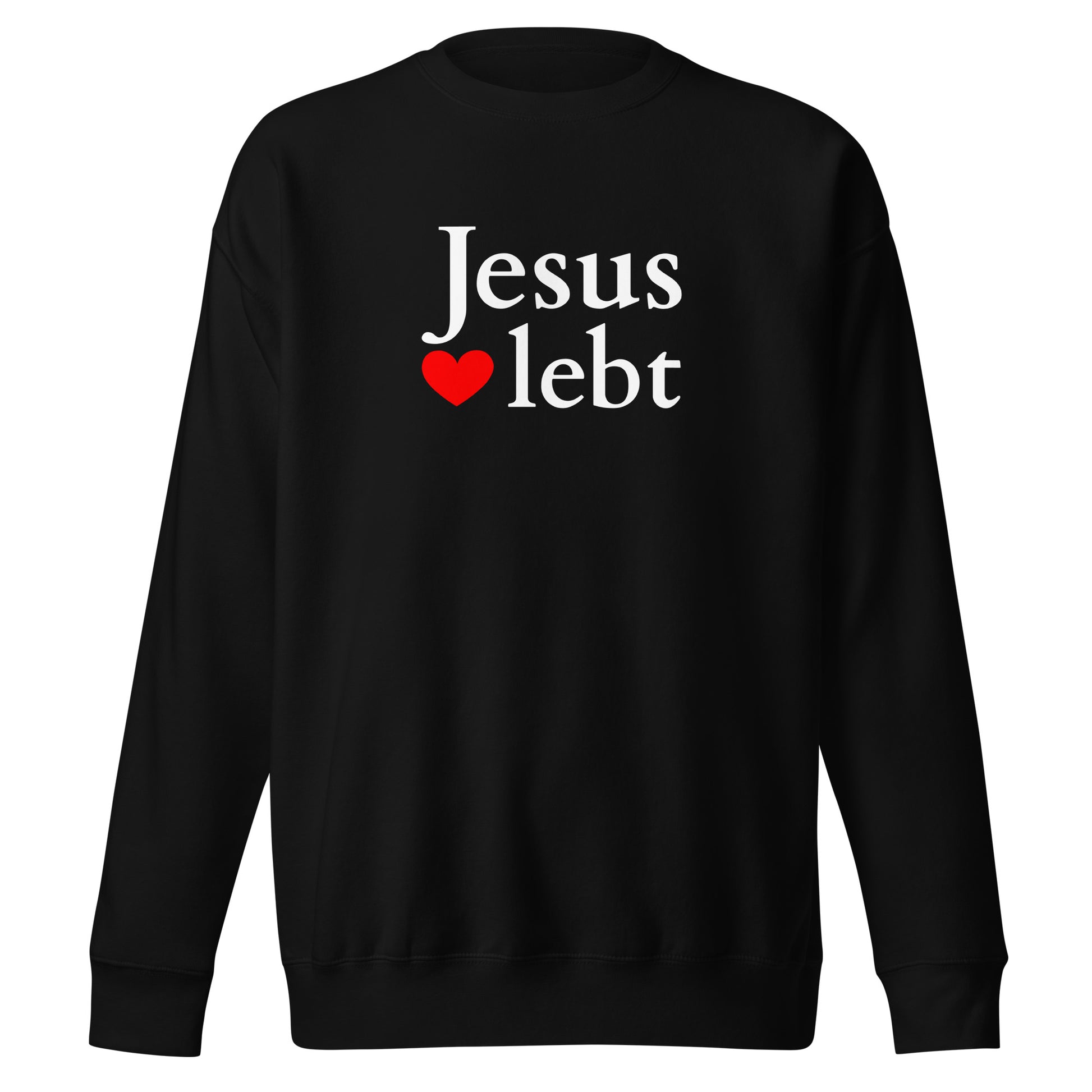 Jesus lebt - Unisex-Premium-Pullover - dunkles Design DE faith design by The Light of Life