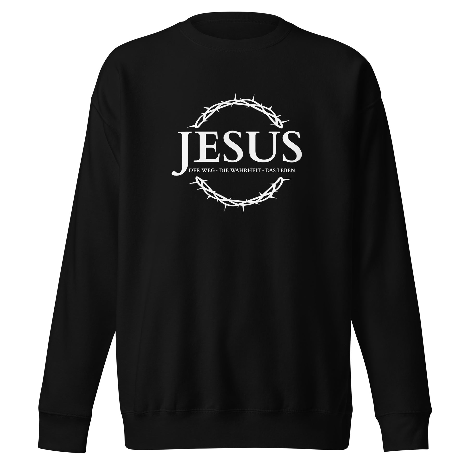 JESUS der Weg, die Wahrheit, das Leben - Unisex-Premium-Pullover - dunkles Design DE ${variant-option} faith design by The Light of Life
