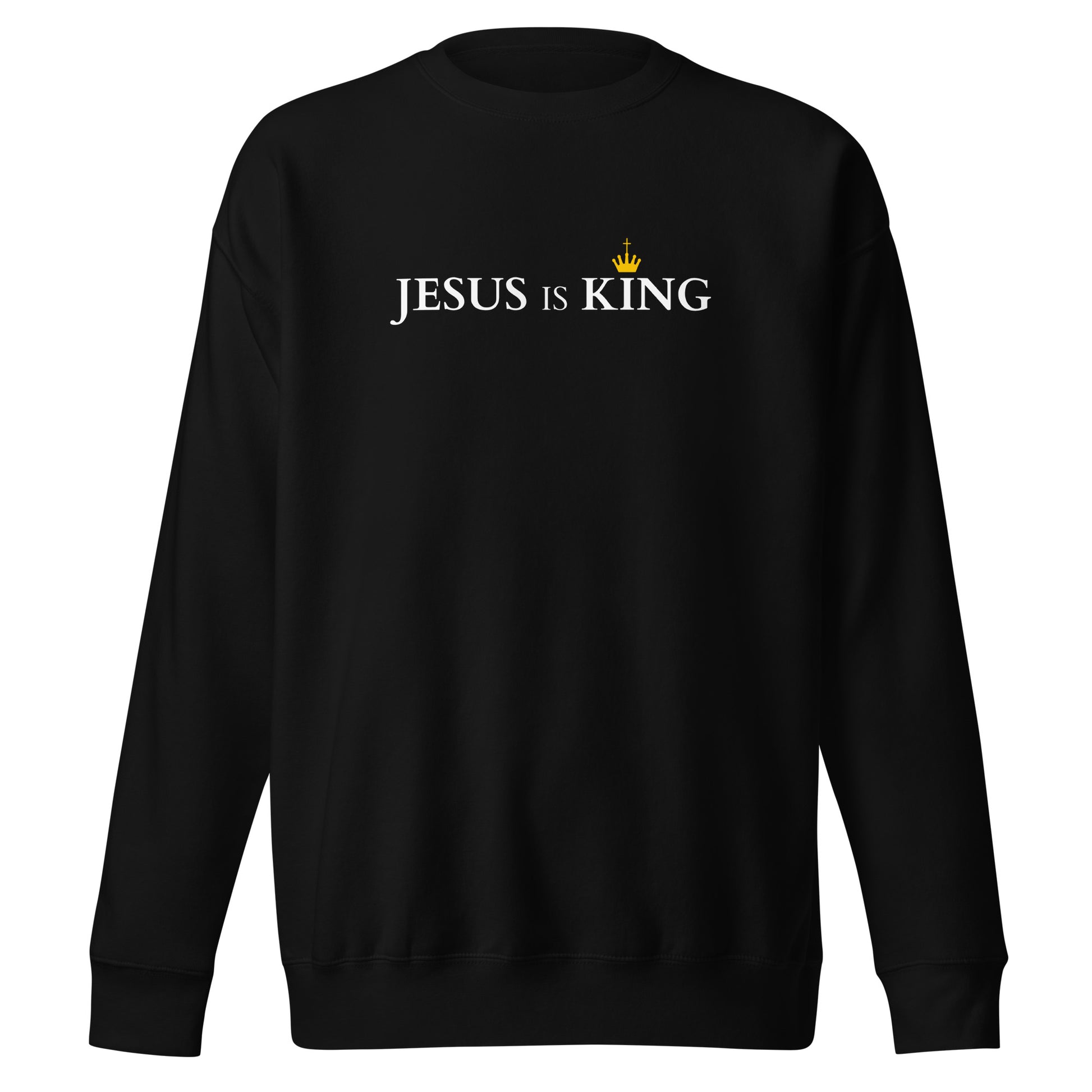 JESUS is KING - Unisex-Premium-Pullover - dunkles Design DE faith design by The Light of Life