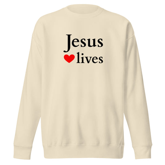 Jesus lives - Unisex Premium Sweatshirt - bright Design EN faith design by The Light of Life
