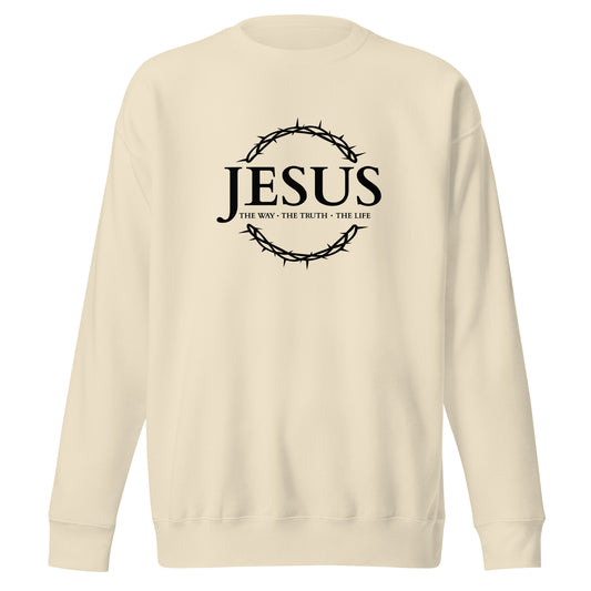 JESUS the Way, the Truth, the Life - Unisex Premium Sweatshirt - Bright Design EN ${variant-option} faith design by The Light of Life